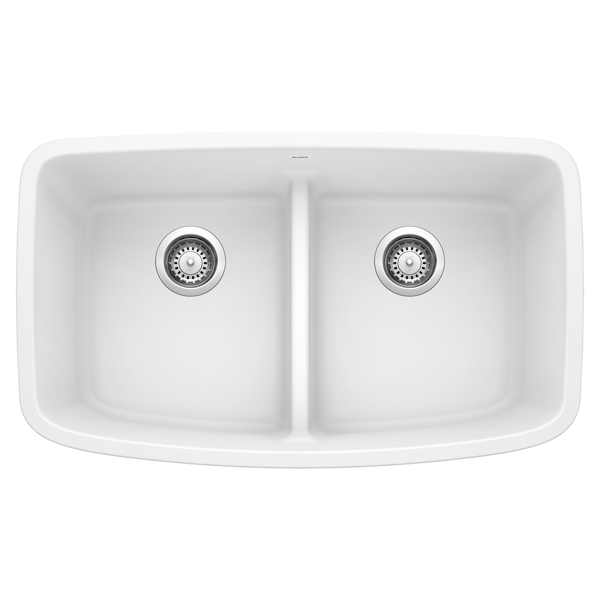 Blanco Valea 32" Undermount Granite Composite Kitchen Sink, Silgranit, 50/50 Double Bowl, White, 442199