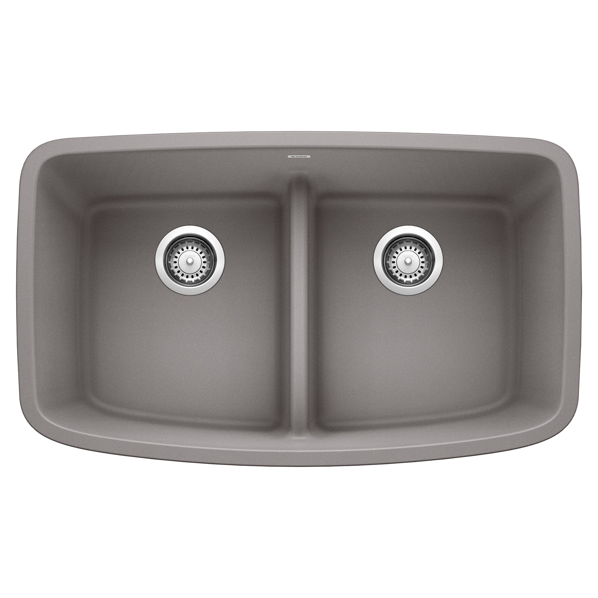 Blanco Valea 32" Undermount Granite Composite Kitchen Sink, Silgranit, 50/50 Double Bowl, Metallic Gray, 442202