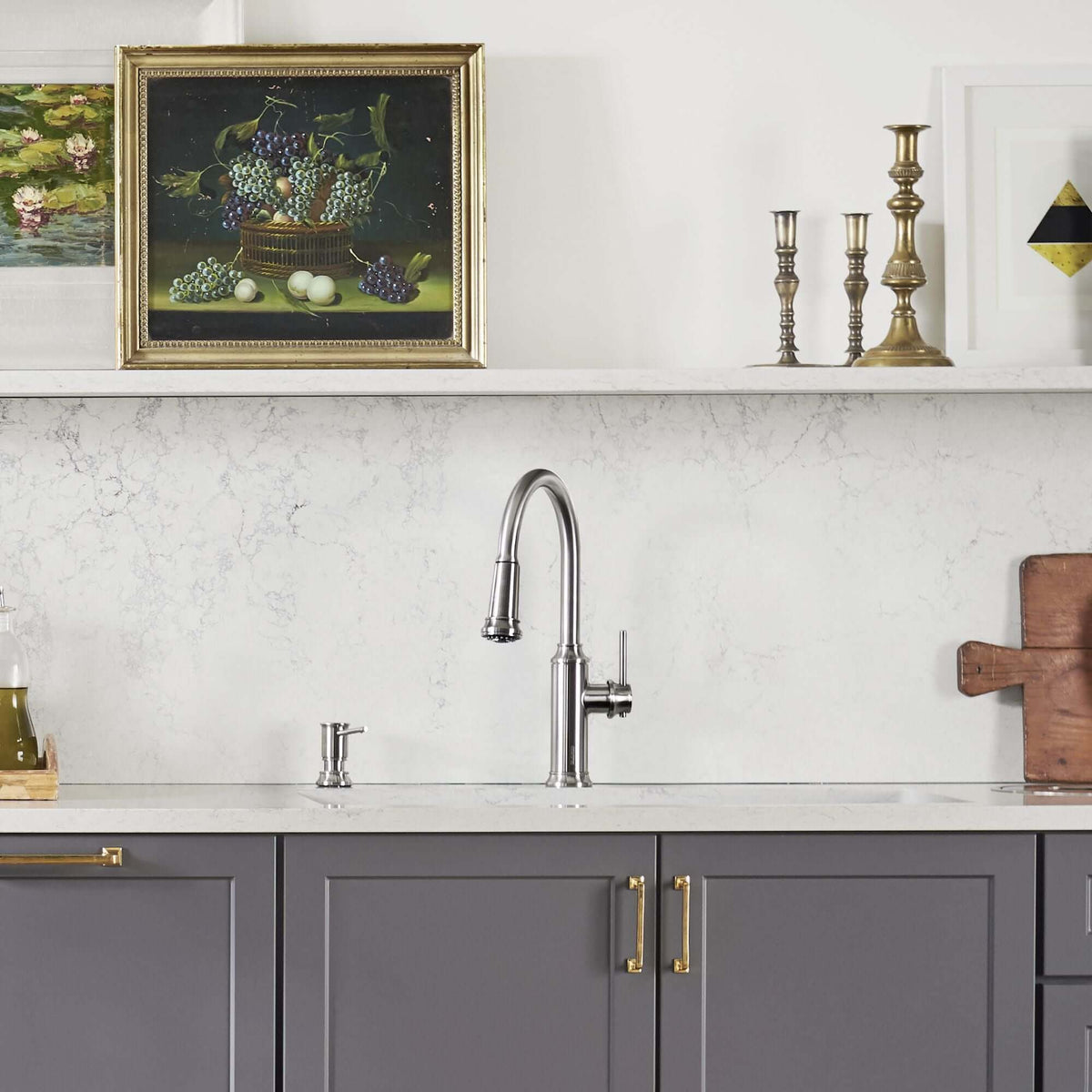 Alternate Image for Blanco Empressa 1.5 GPM Brass Kitchen Faucet, Pull-Down, Polished Chrome, 442501