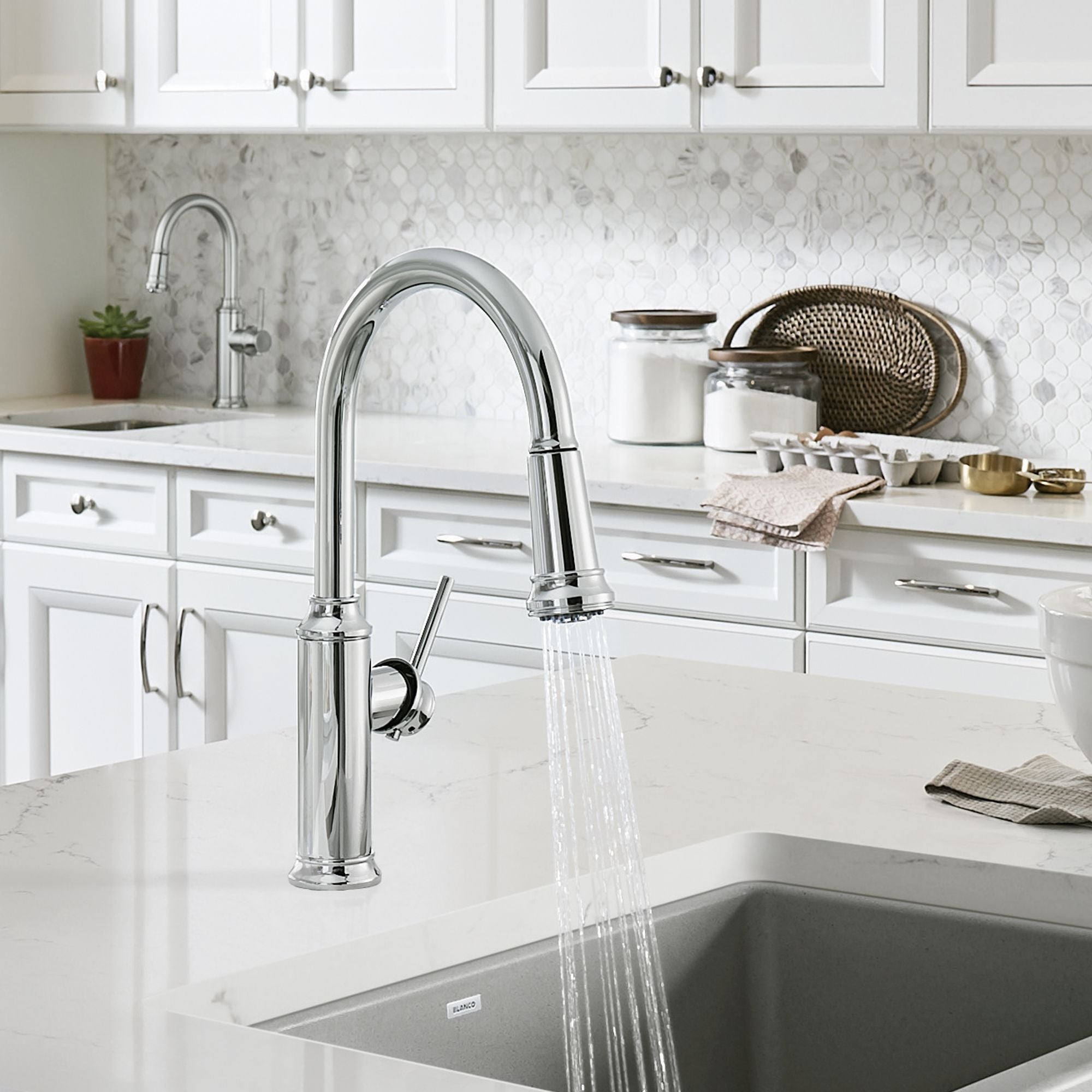 Alternate Image for Blanco Empressa 1.5 GPM Brass Kitchen Faucet, Pull-Down, Polished Chrome, 442501