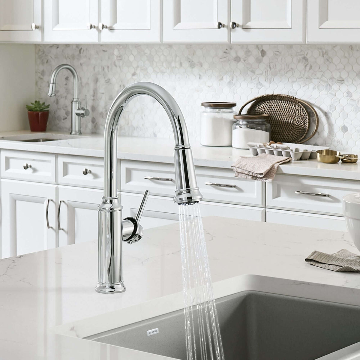Alternate Image for Blanco Empressa 1.5 GPM Brass Kitchen Faucet, Pull-Down, Polished Chrome, 442501