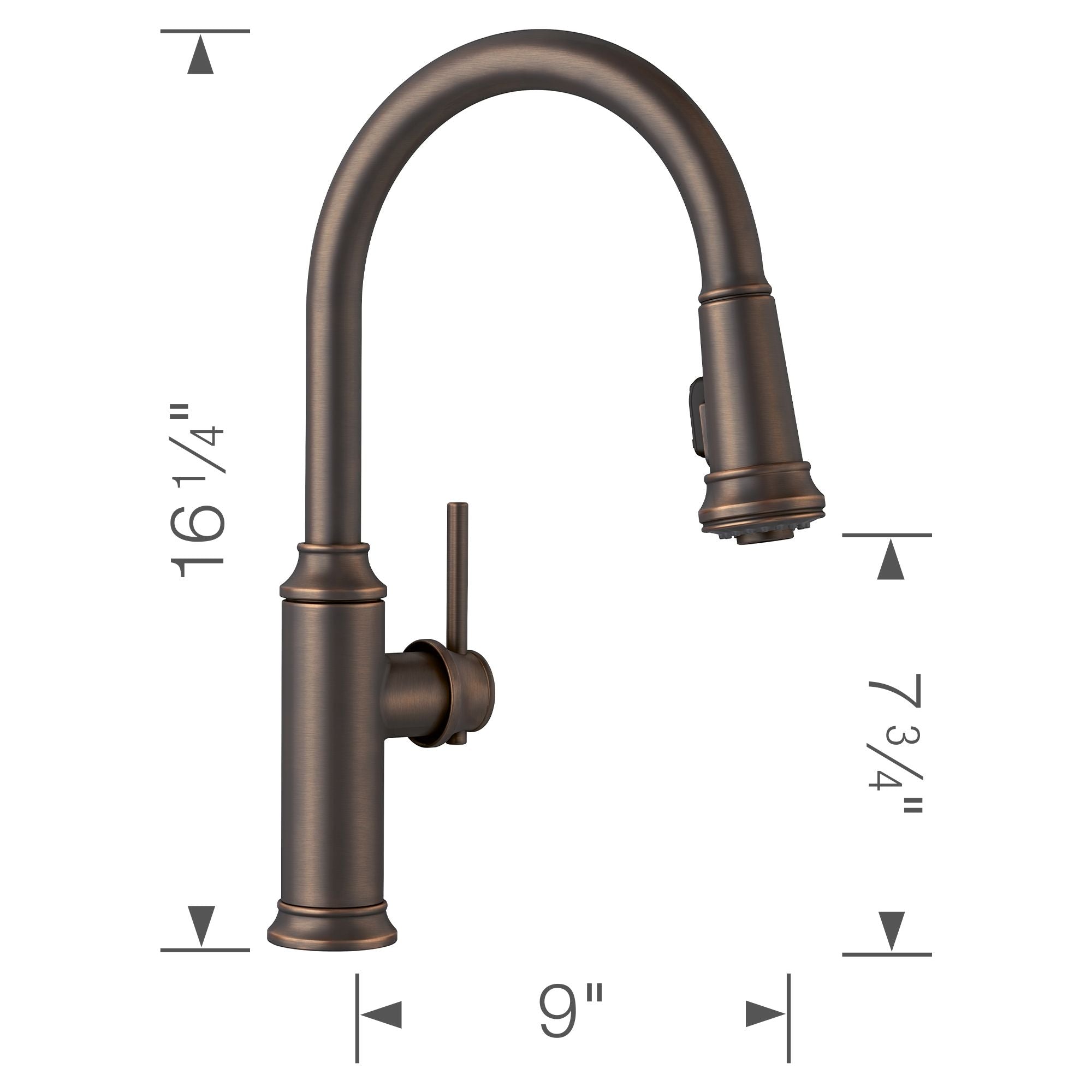 Alternate Image for Blanco Empressa 1.5 GPM Brass Kitchen Faucet, Pull-Down, Oil-Rubbed Bronze, 442503