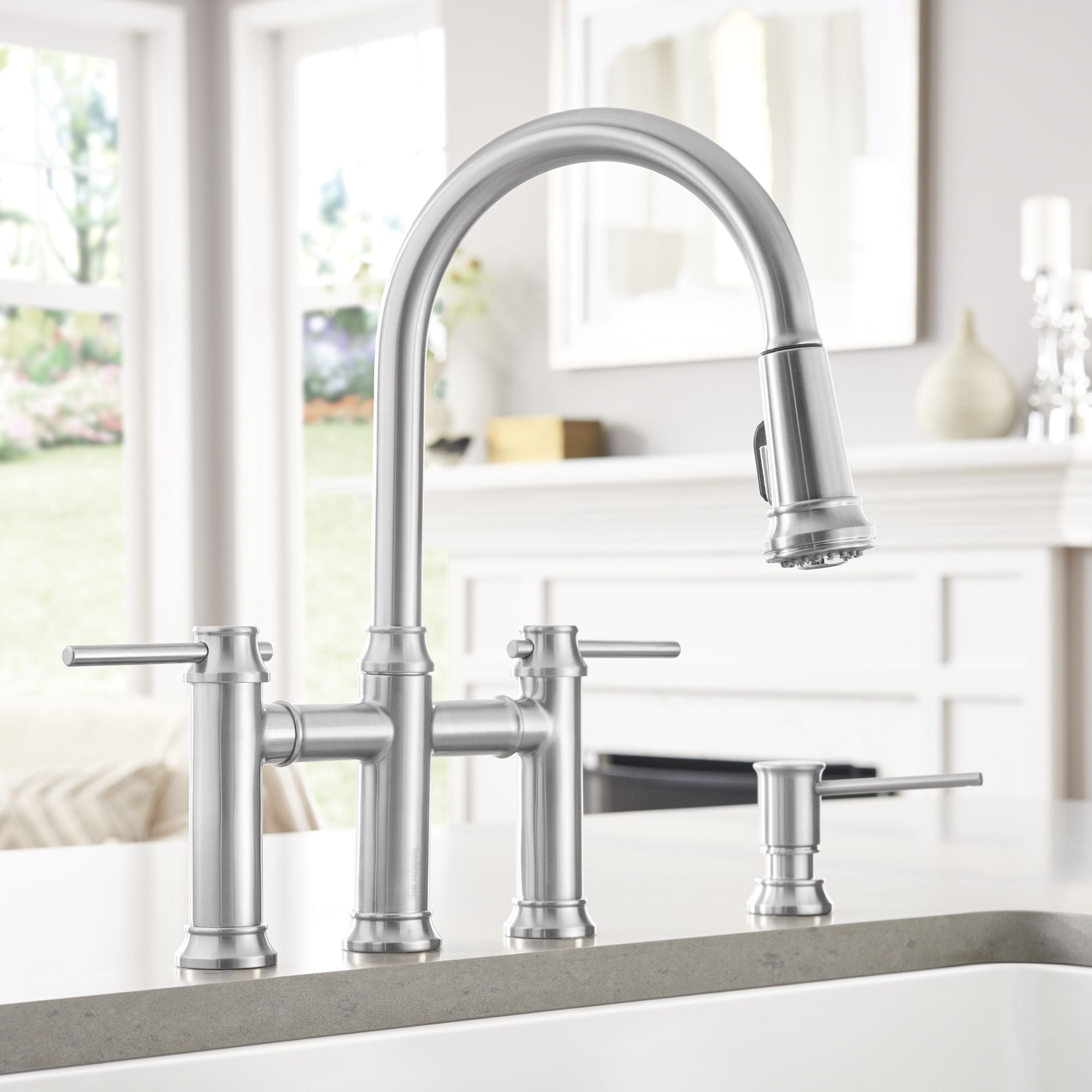 Alternate Image for Blanco Empressa 1.5 GPM Brass Kitchen Faucet, Pull-Down, Stainless, 442505