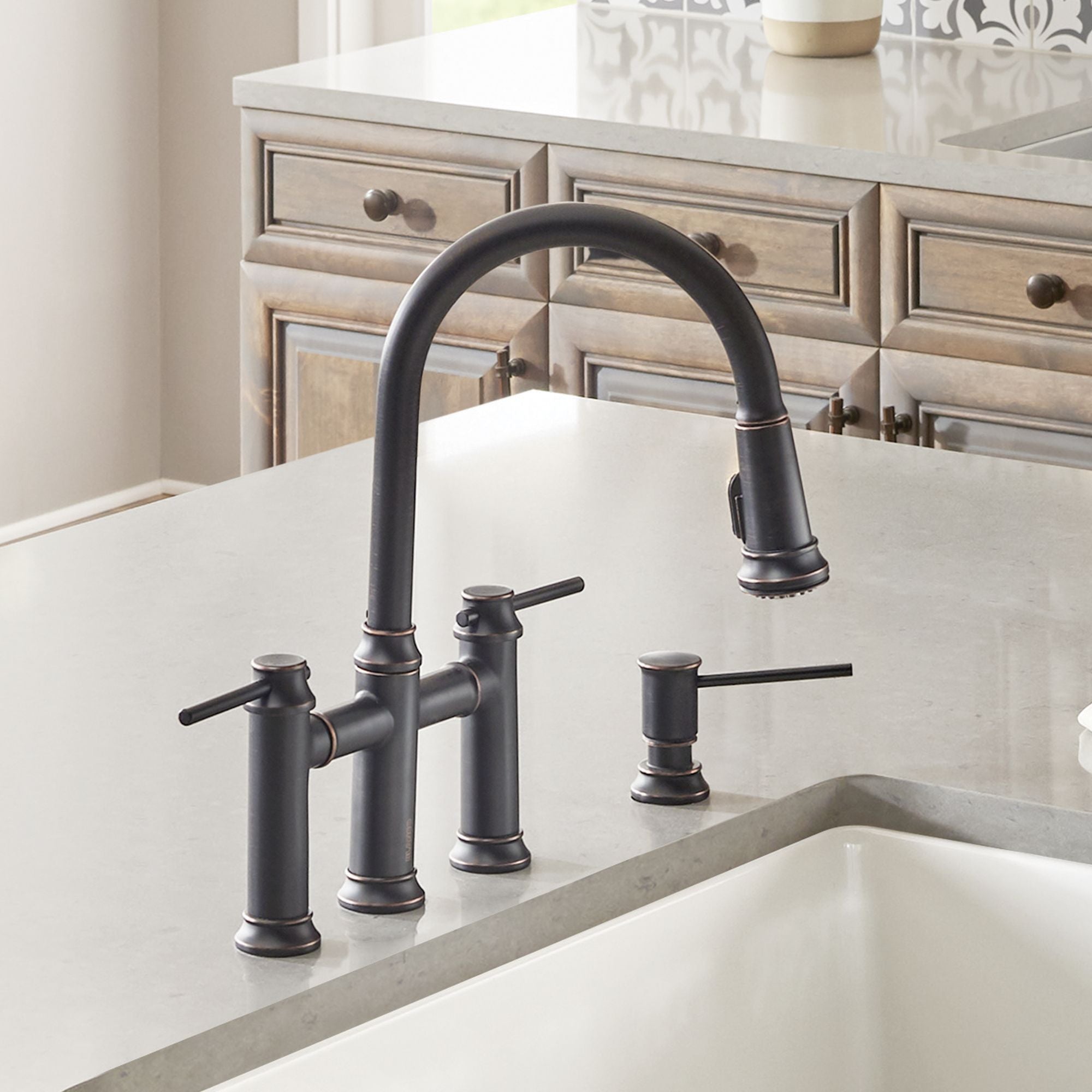 Alternate Image for Blanco Empressa 1.5 GPM Brass Kitchen Faucet, Pull-Down, Oil-Rubbed Bronze, 442507