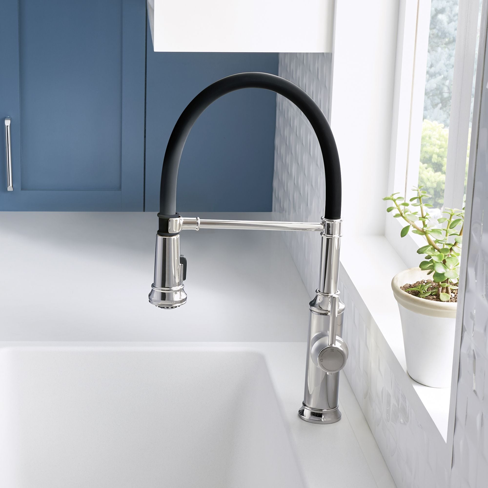 Alternate Image for Blanco Empressa 1.5 GPM Brass Kitchen Faucet, Semi-Pro, Stainless, 442509
