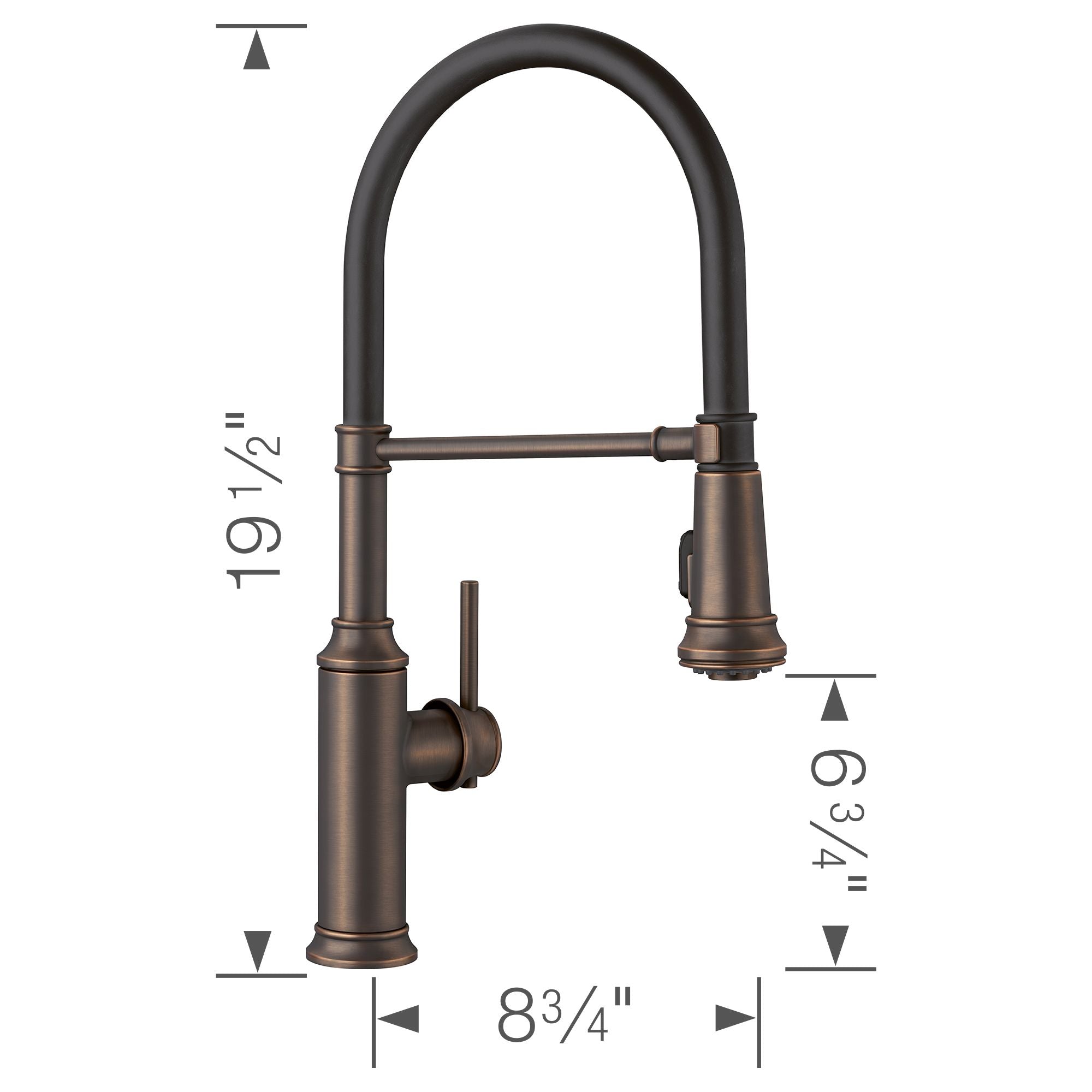 Alternate Image for Blanco Empressa 1.5 GPM Brass Kitchen Faucet, Semi-Pro, Oil-Rubbed Bronze, 442511