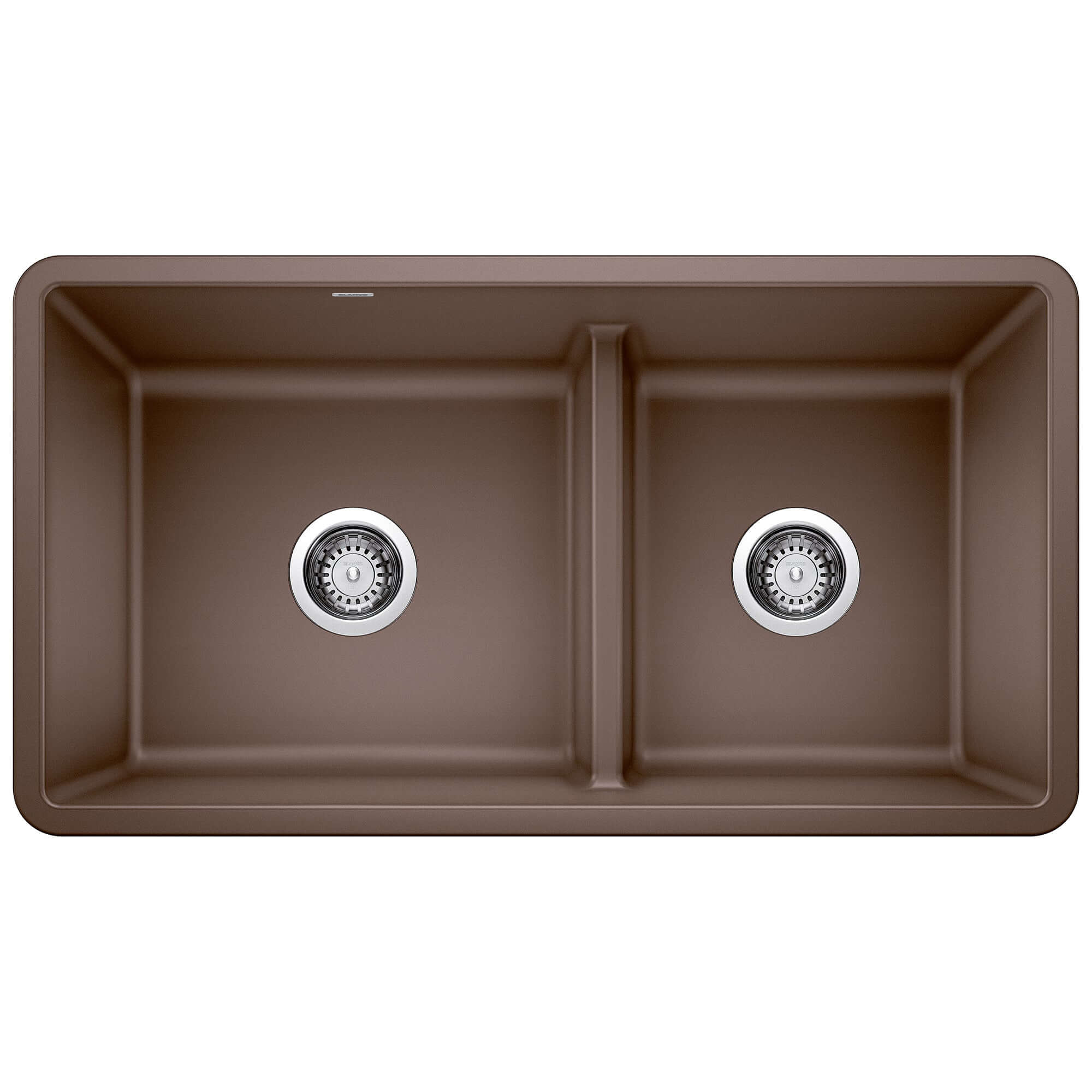 Alternate Image for Blanco Precis 33" Undermount Granite Composite Kitchen Sink, Silgranit, 60/40 Double Bowl, Cafe, 442528