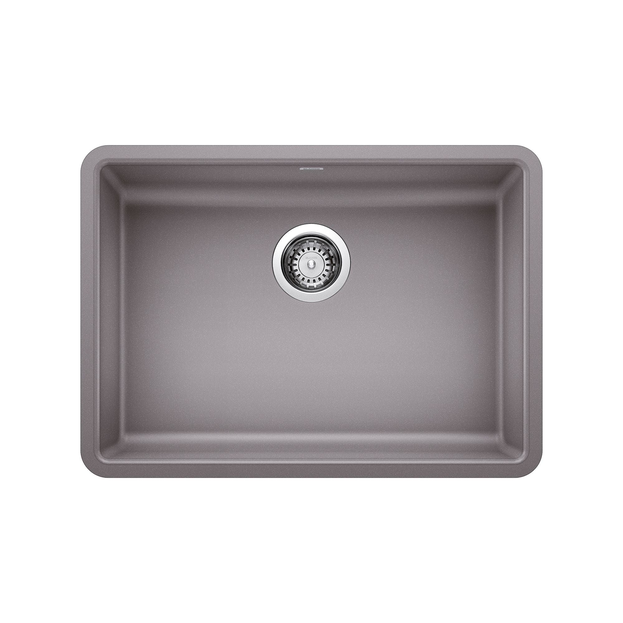 Blanco Precis 25" Undermount Granite Composite ADA Kitchen Sink, Silgranit, Metallic Gray, 442545