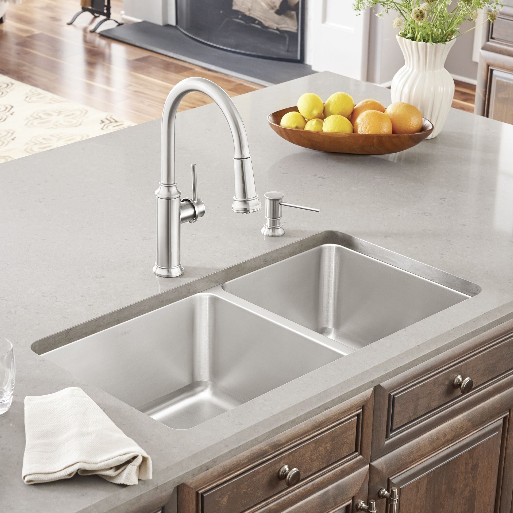 Alternate Image for Blanco Formera 33" Undermount Stainless Steel Kitchen Sink, 60/40 Double Bowl, 18 Gauge, Satin Polish, 442769