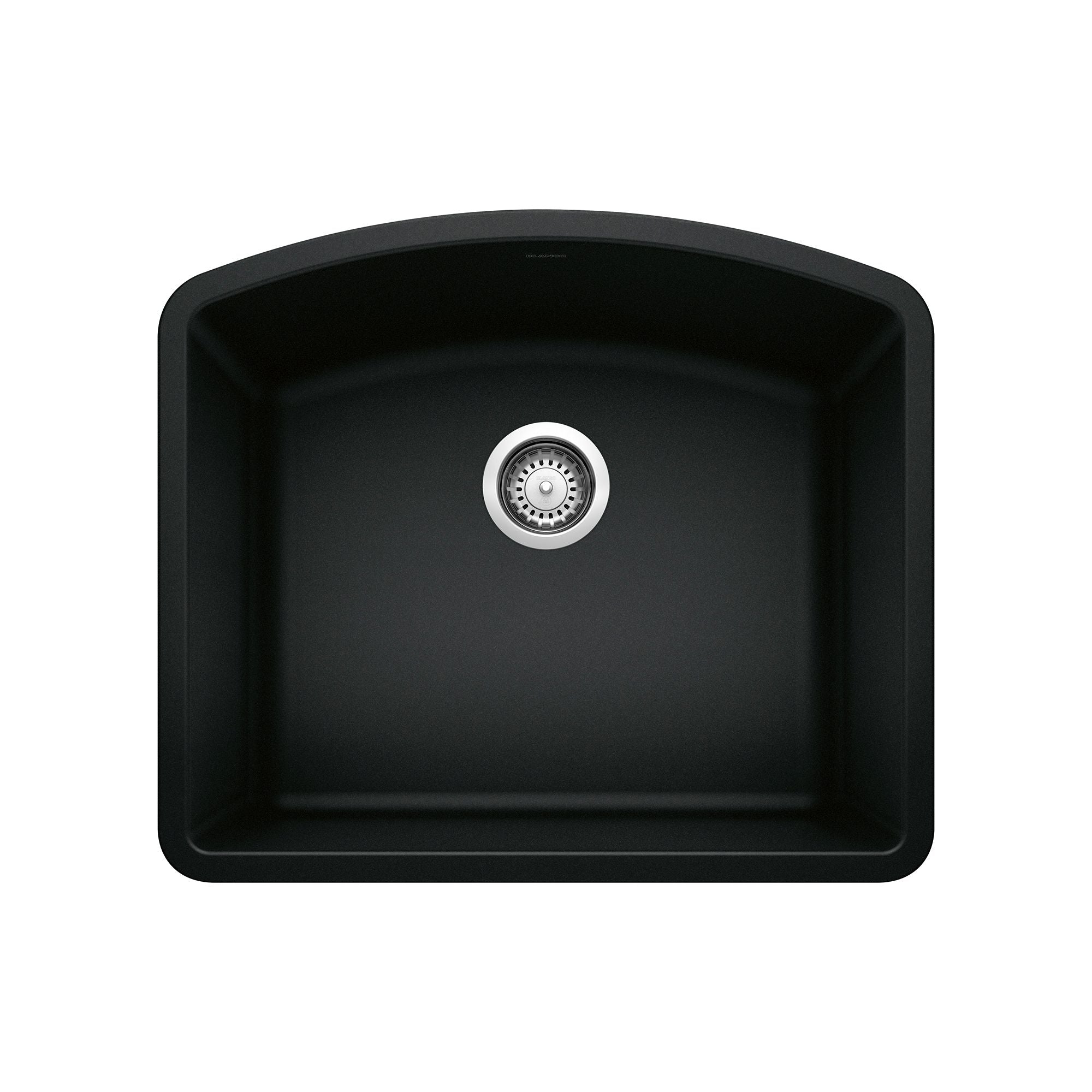 Blanco Diamond 24" Undermount Granite Composite Kitchen Sink, Silgranit, Coal Black, 442906