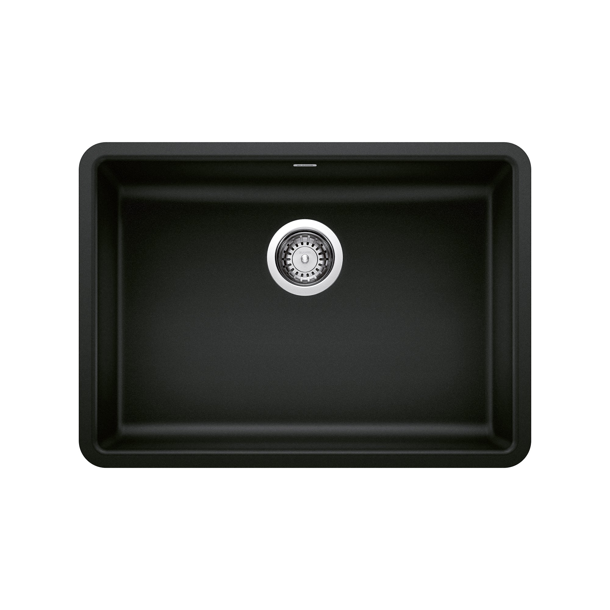 Blanco Precis 25" Undermount Granite Composite ADA Kitchen Sink, Silgranit, Coal Black, 442929
