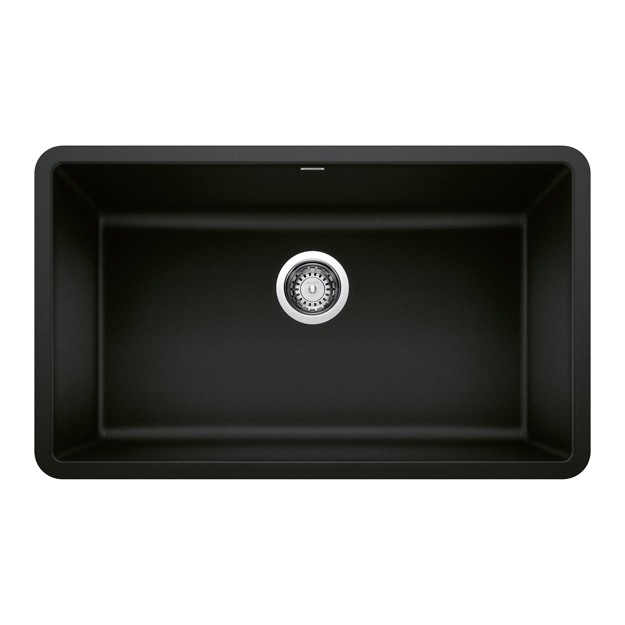 Alternate Image for Blanco Precis 30" Undermount Granite Composite Kitchen Sink, Silgranit, Coal Black, 442931