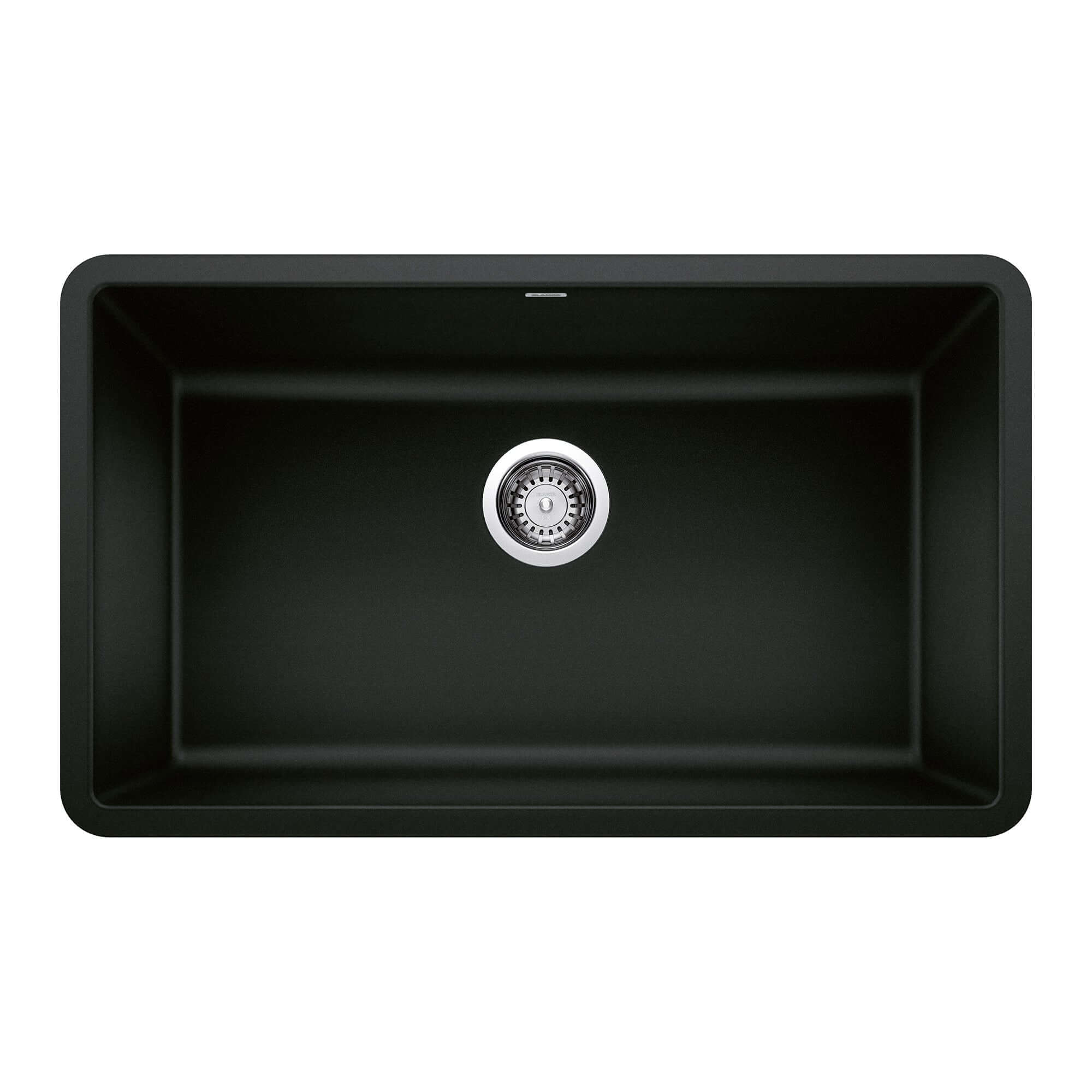 Alternate Image for Blanco Precis 30" Undermount Granite Composite Kitchen Sink, Silgranit, Coal Black, 442931