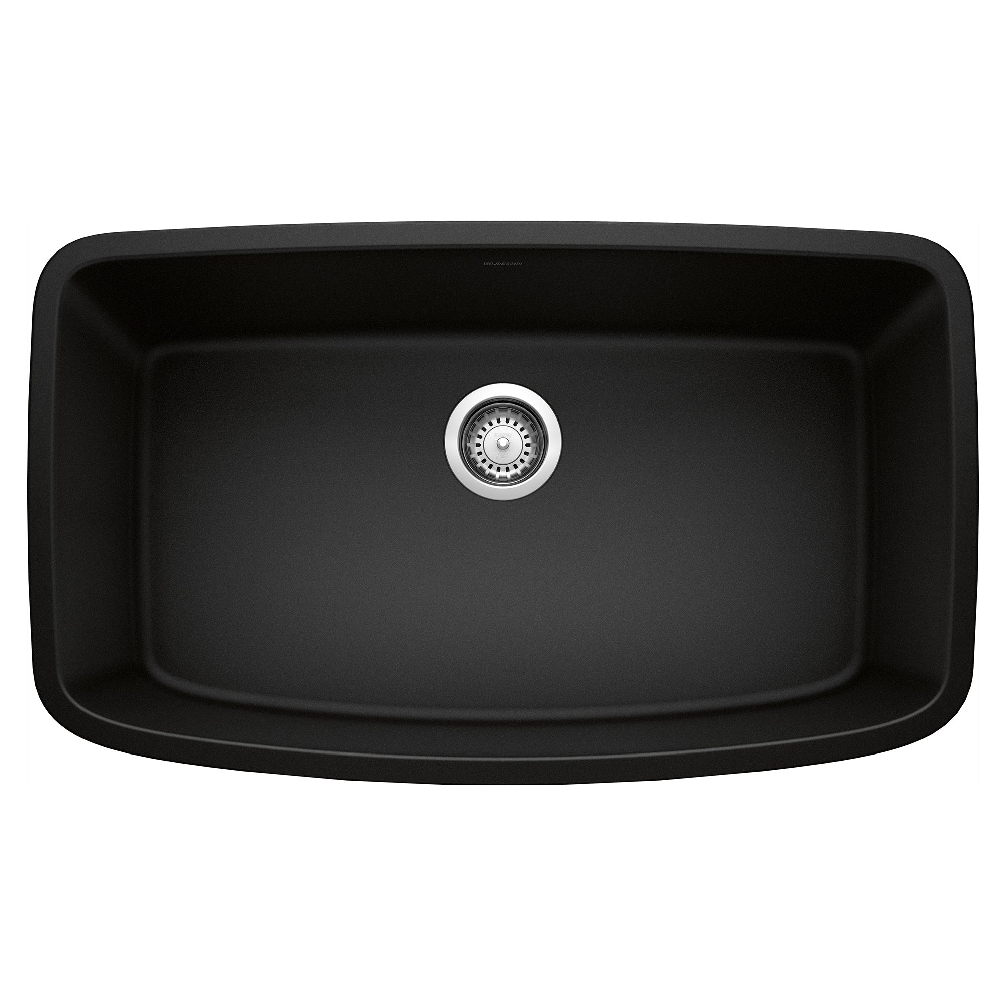 Blanco Valea 32" Undermount Granite Composite Kitchen Sink, Silgranit, Coal Black, 442942