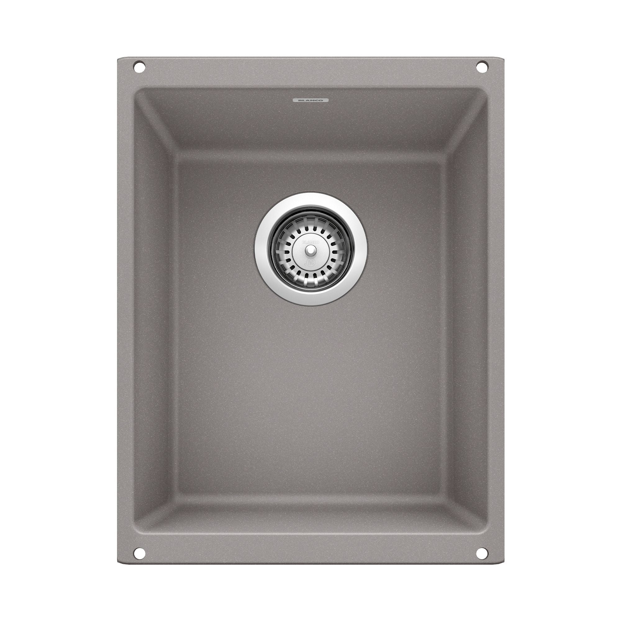 Blanco Precis 14" Rectangle Granite Composite Bar/Prep Sink, Silgranit, Metallic Gray, 513425