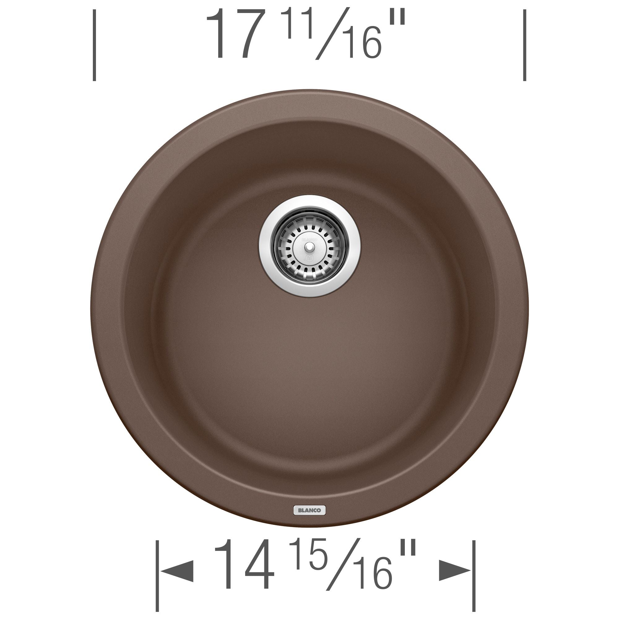 Blanco Rondo 18" Round Granite Composite Bar/Prep Sink, Silgranit, Cafe, 515803