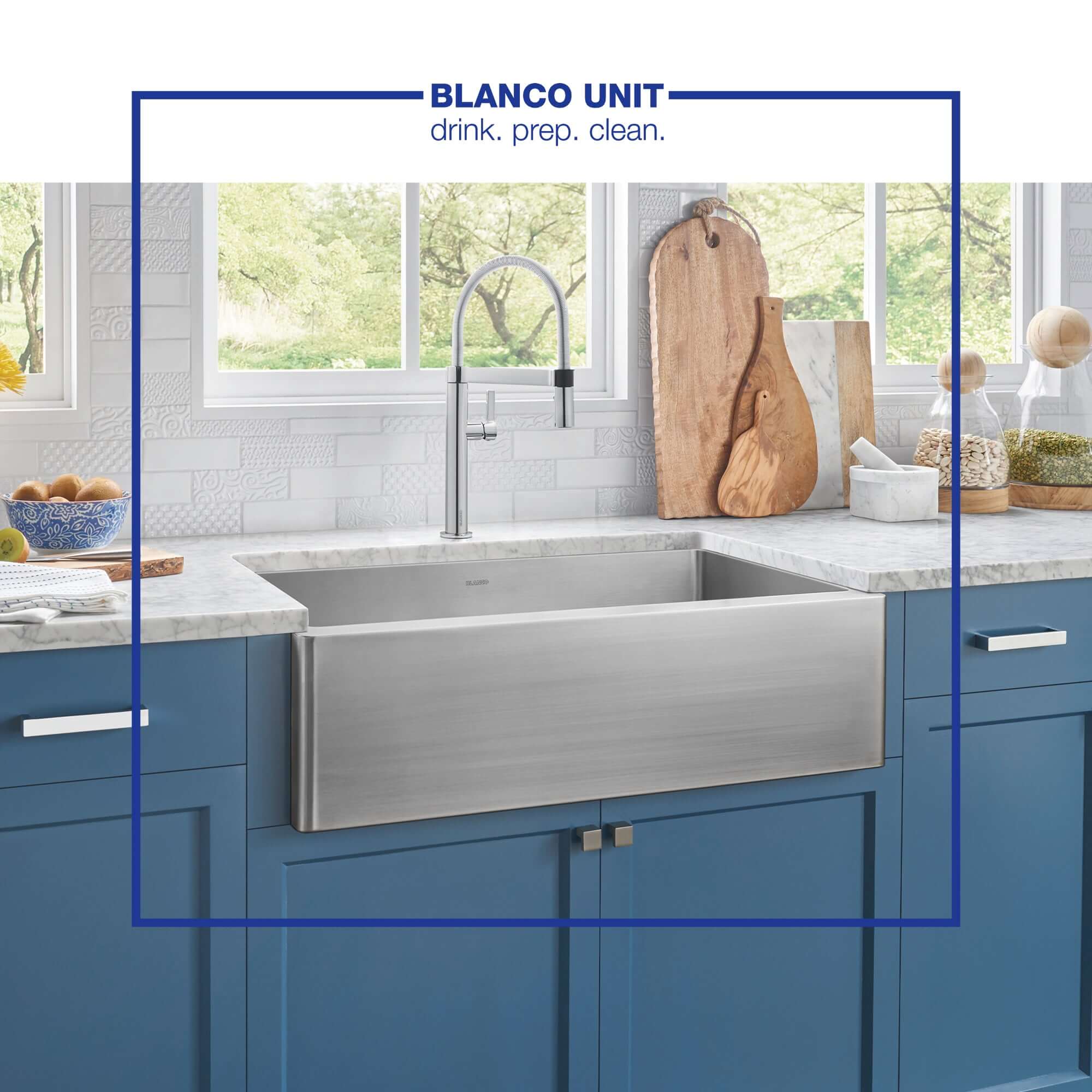 Alternate Image for Blanco Quatrus 32" Stainless Steel Farmhouse Sink, 18 Gauge, Satin Polish, 522213