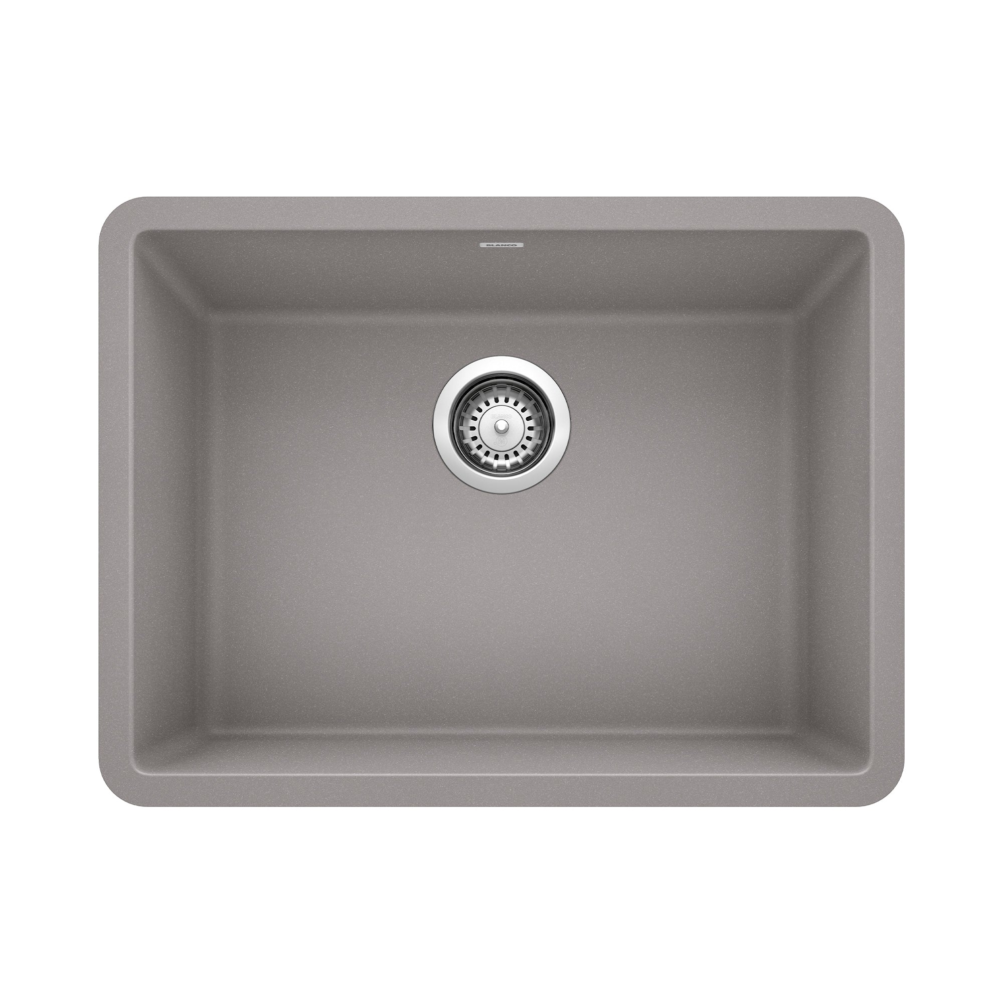 Blanco Precis 23" Undermount Granite Composite Kitchen Sink, Silgranit, Metallic Gray, 522413
