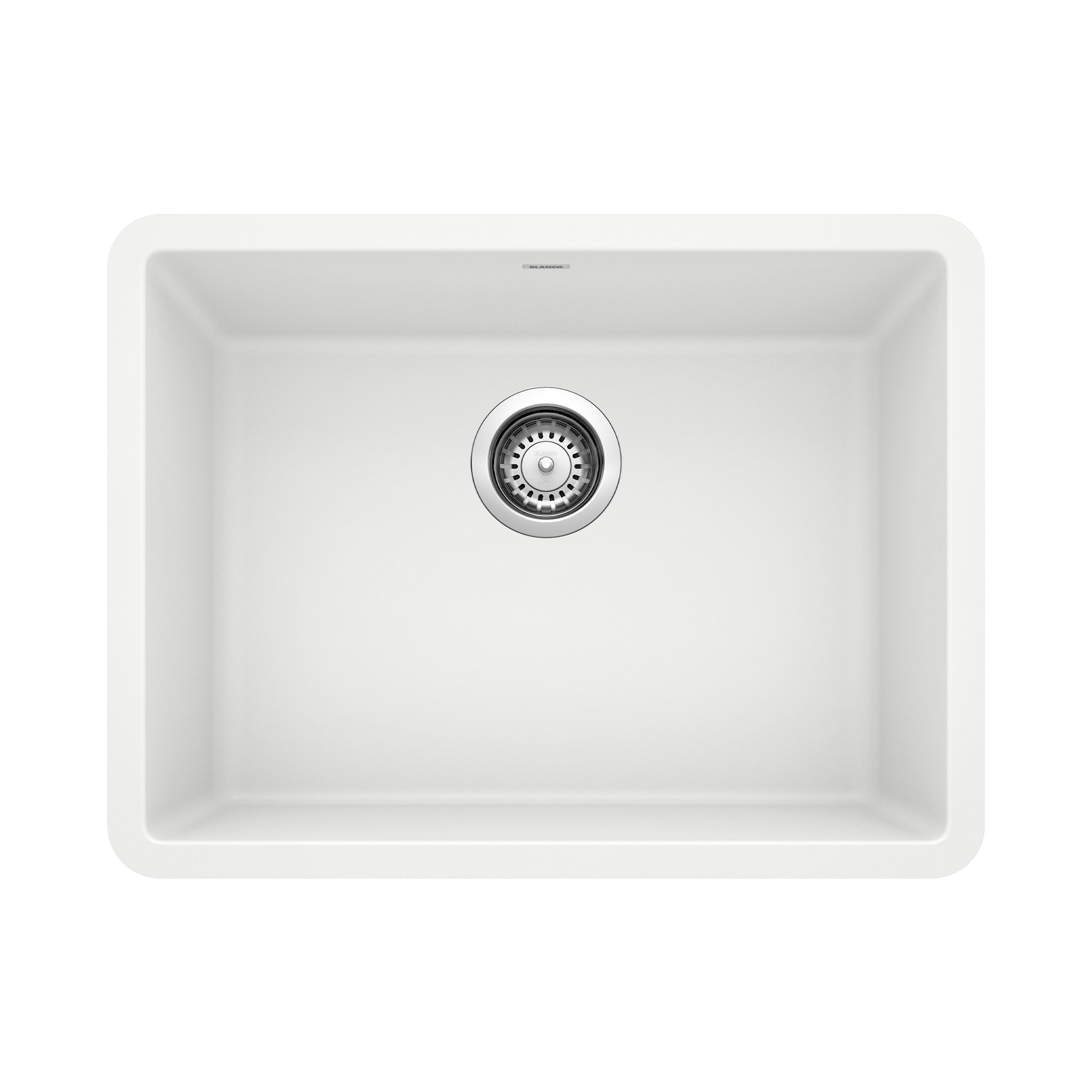 Blanco Precis 23" Undermount Granite Composite Kitchen Sink, Silgranit, White, 522414