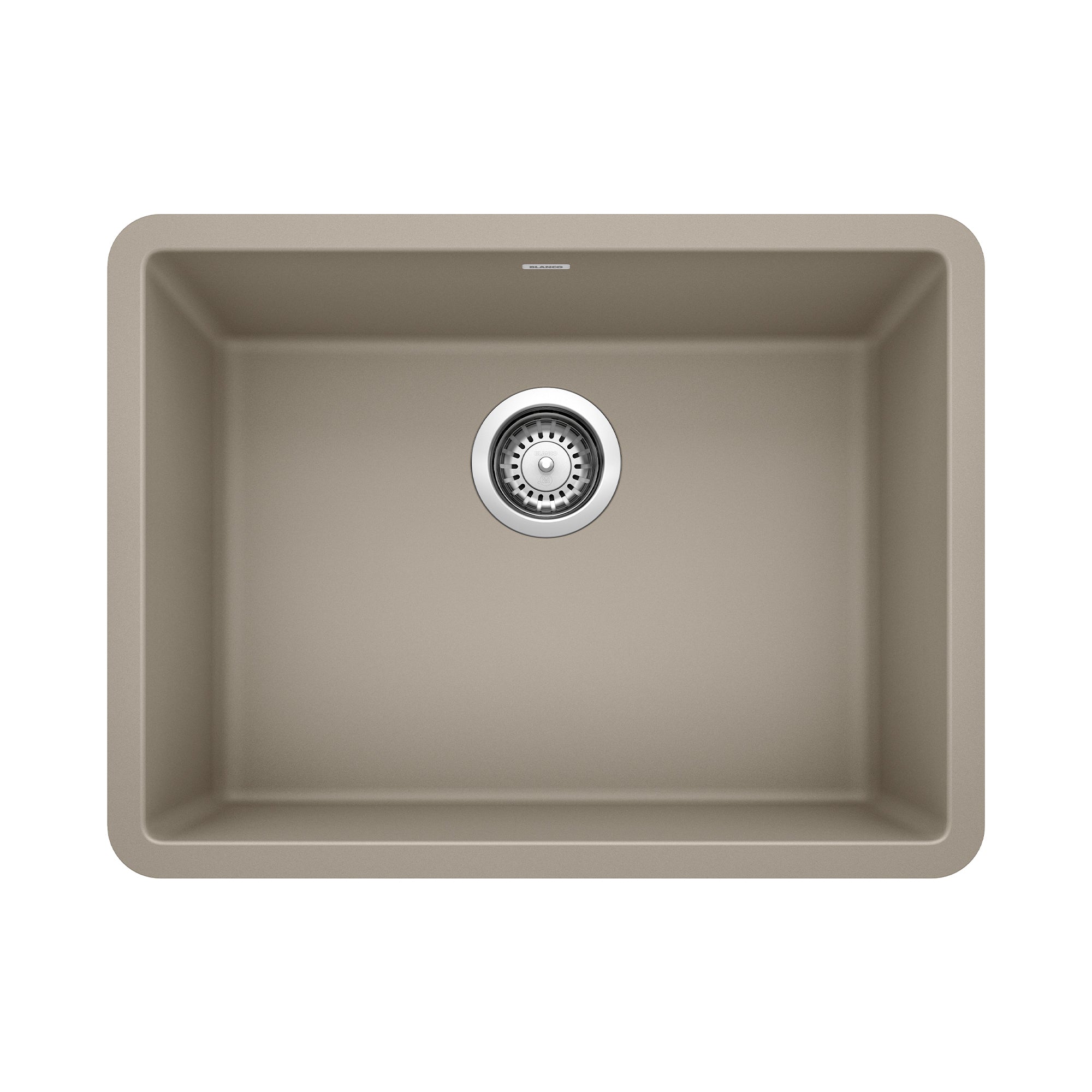 Blanco Precis 23" Undermount Granite Composite Kitchen Sink, Silgranit, Truffle, 522417