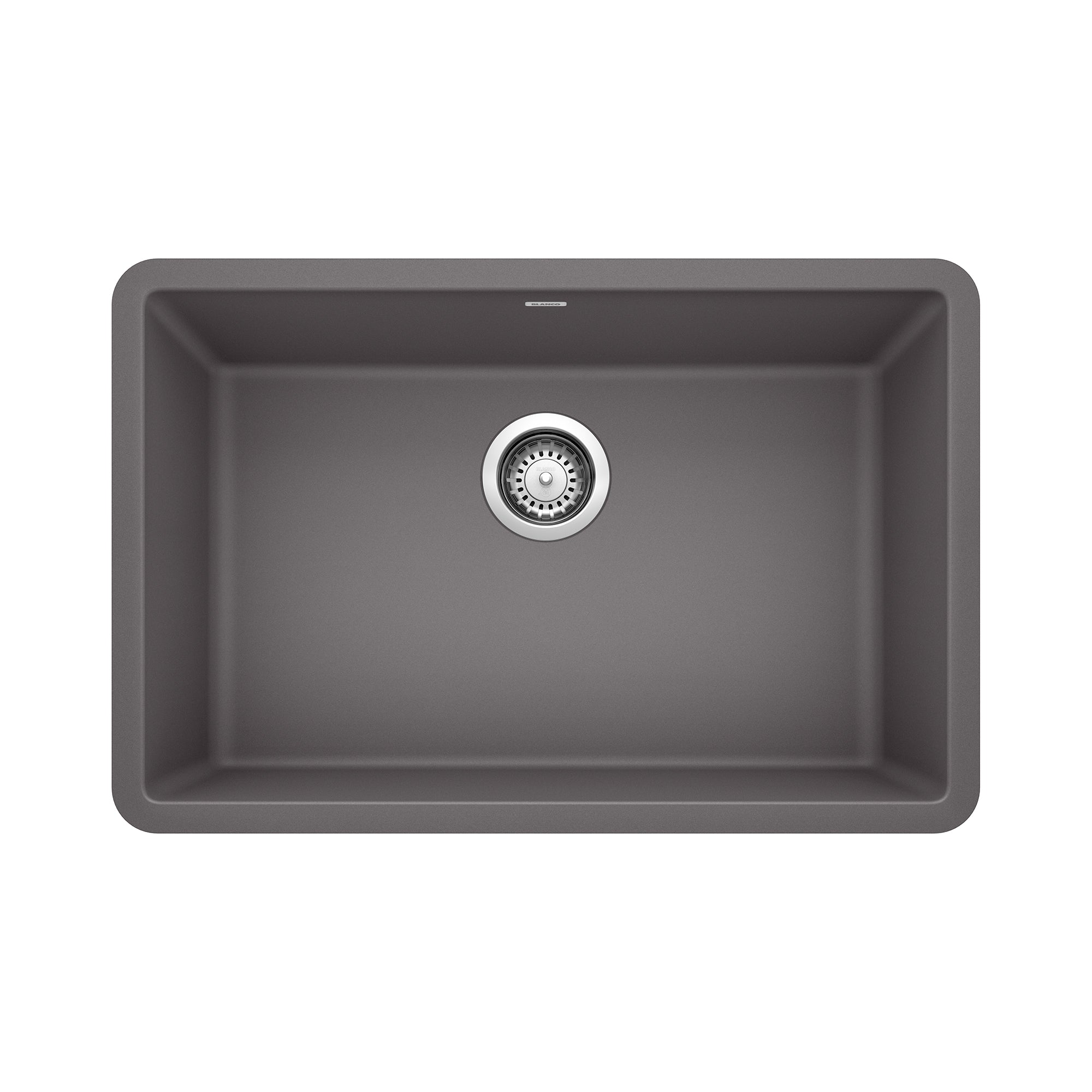 Blanco Precis 27" Undermount Granite Composite Kitchen Sink, Silgranit, Cinder, 522427