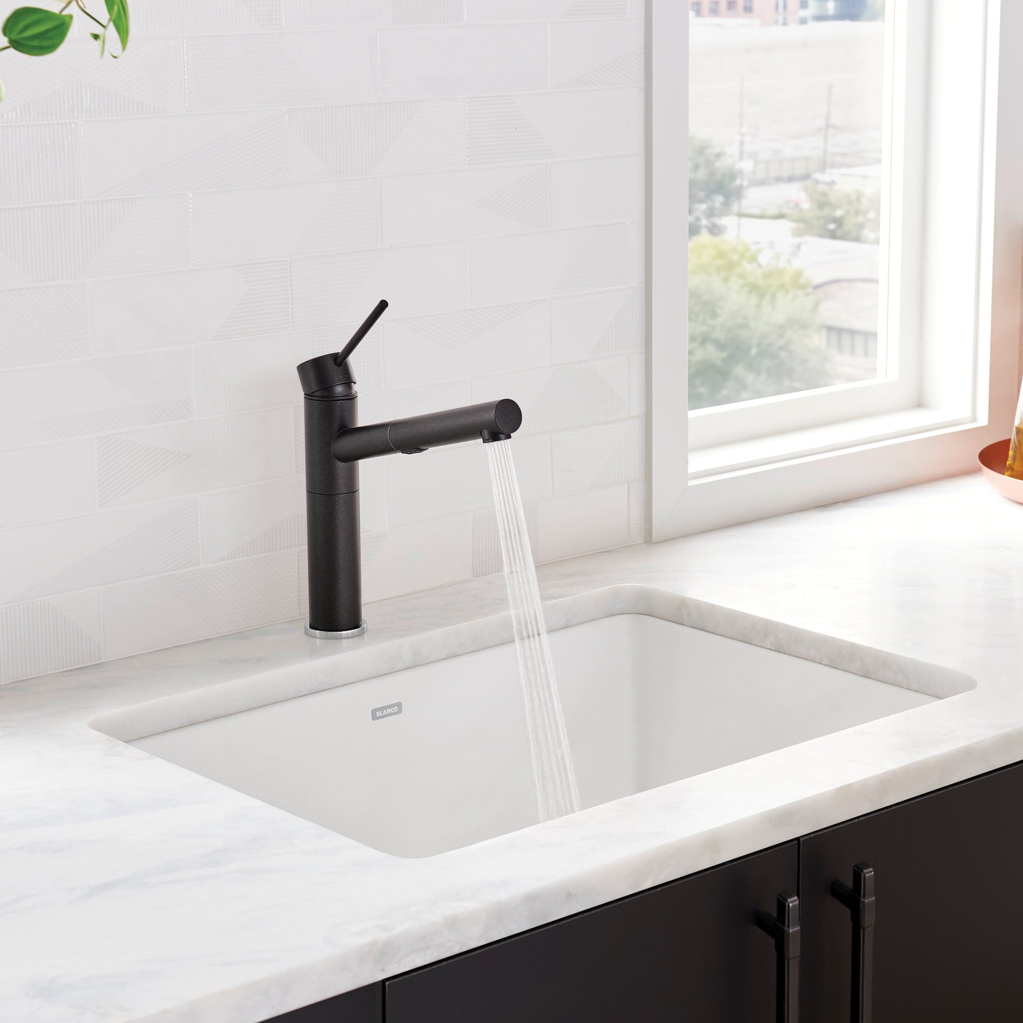 Alternate Image for Blanco Precis 27" Undermount Granite Composite Kitchen Sink, Silgranit, White, 522429