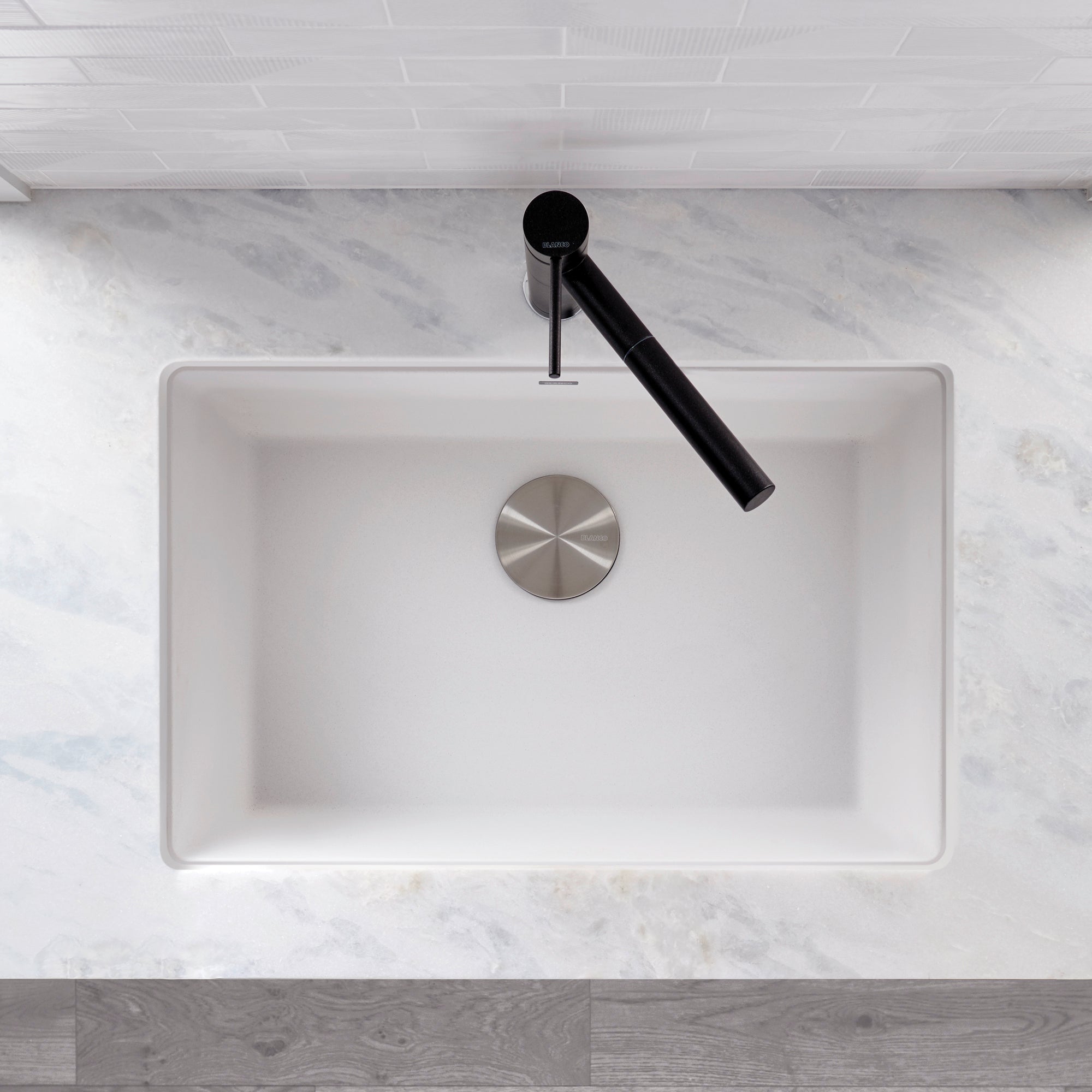 Alternate Image for Blanco Precis 27" Undermount Granite Composite Kitchen Sink, Silgranit, White, 522429