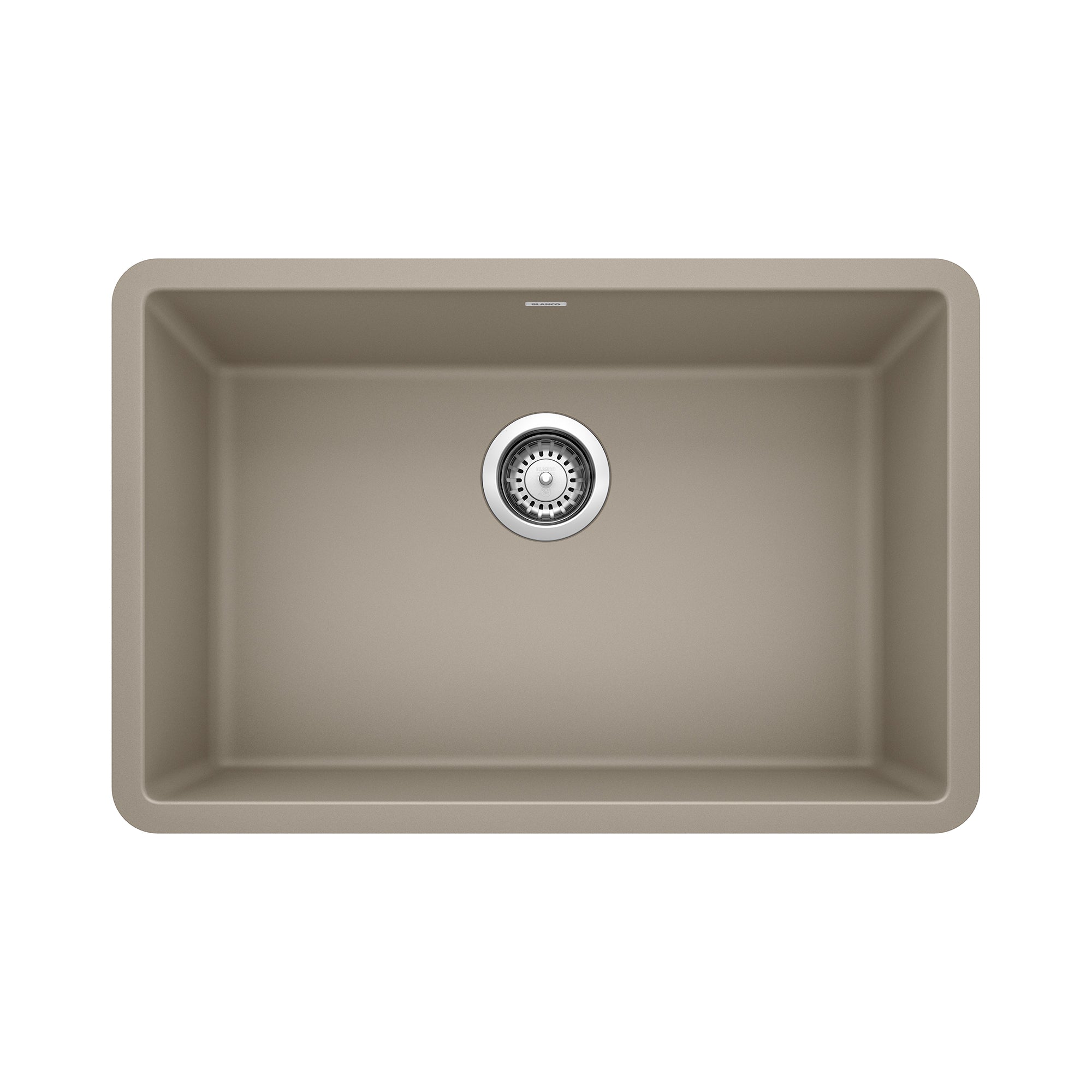 Blanco Precis 27" Undermount Granite Composite Kitchen Sink, Silgranit, Truffle, 522432