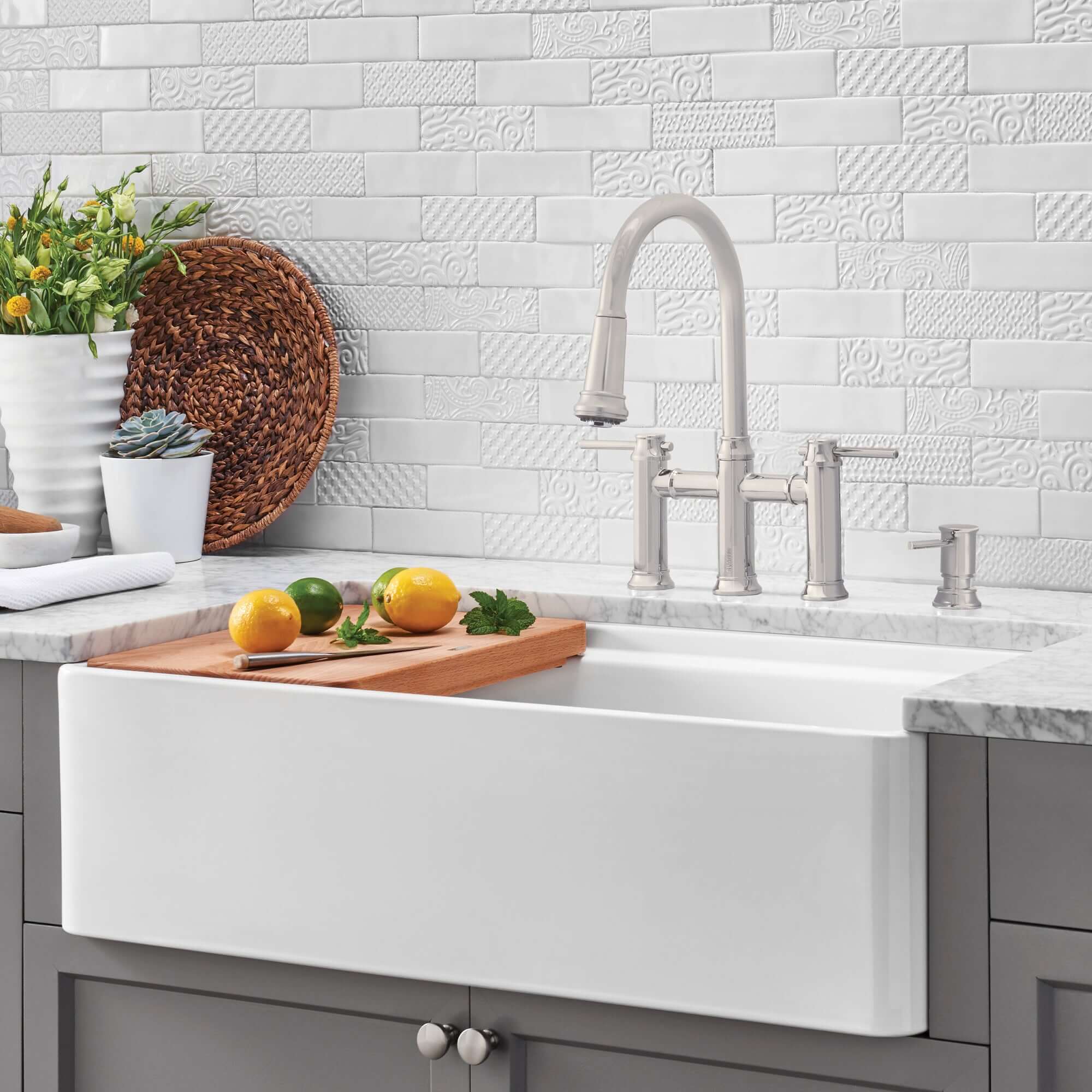 Alternate Image for Blanco Profina 36" Fireclay Workstation Farmhouse Sink with Accessories, White, 523026