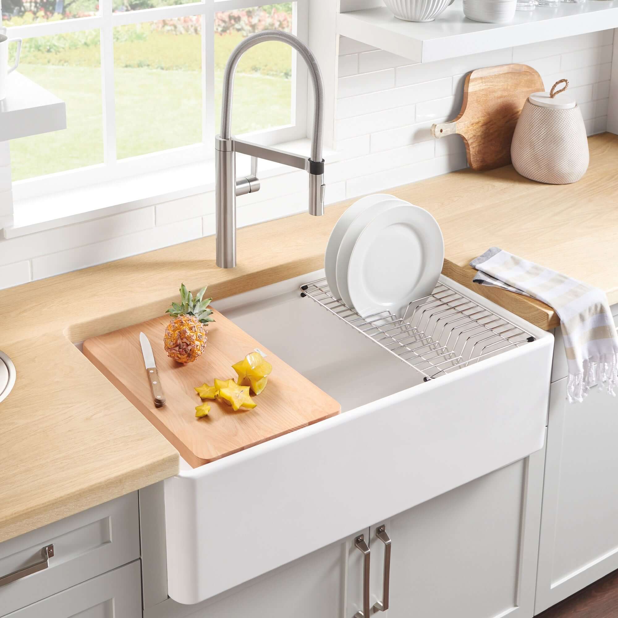 Alternate Image for Blanco Profina 36" Fireclay Workstation Farmhouse Sink with Accessories, White, 523026