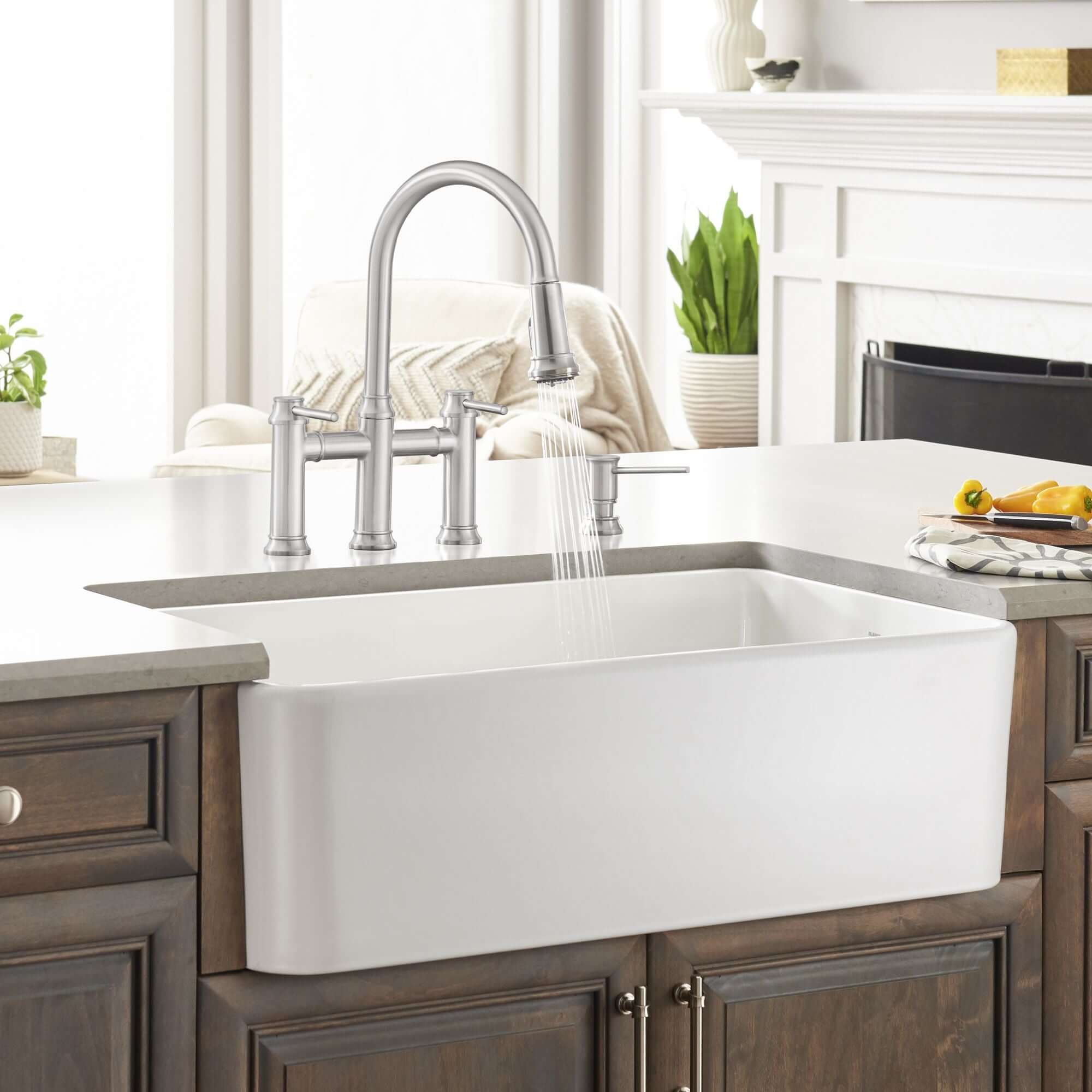 Blanco Cerana 33" Fireclay Farmhouse Sink, White, 525012
