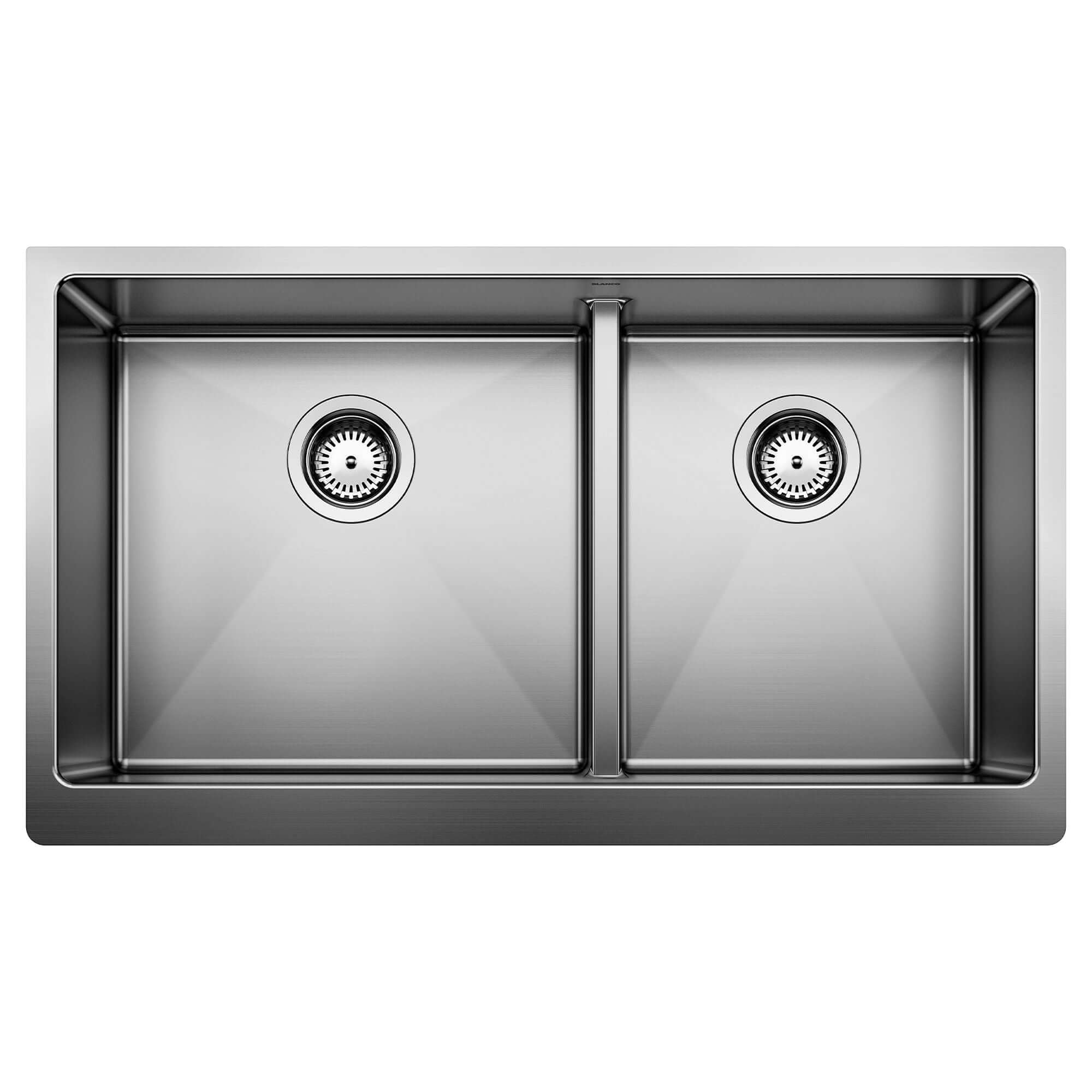 Alternate Image for Blanco Quatrus 33" Stainless Steel Farmhouse Sink, 60/40 Double Bowl, 18 Gauge, Satin Polish, 525242