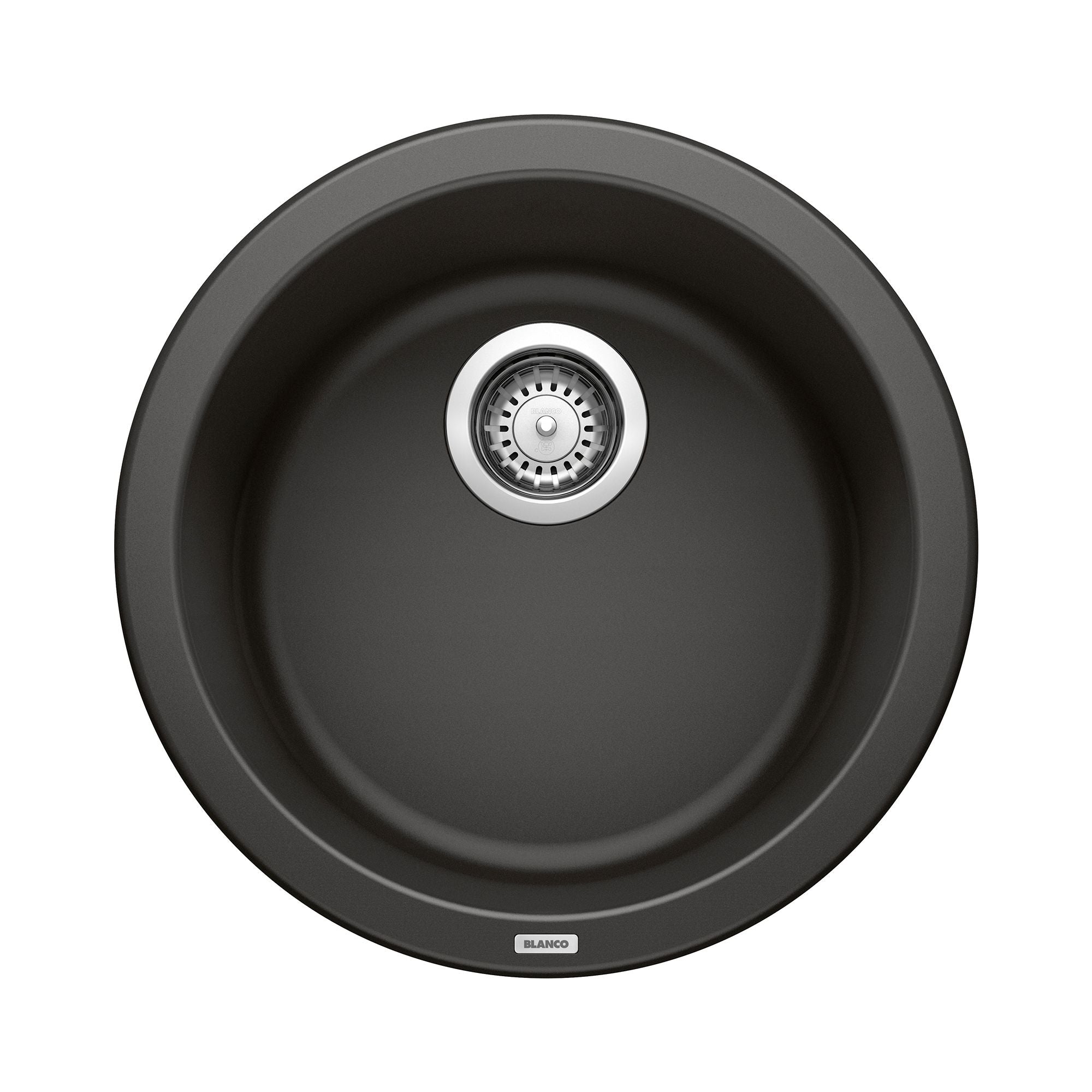Blanco Rondo 18" Round Granite Composite Bar/Prep Sink, Silgranit, Coal Black, 525960