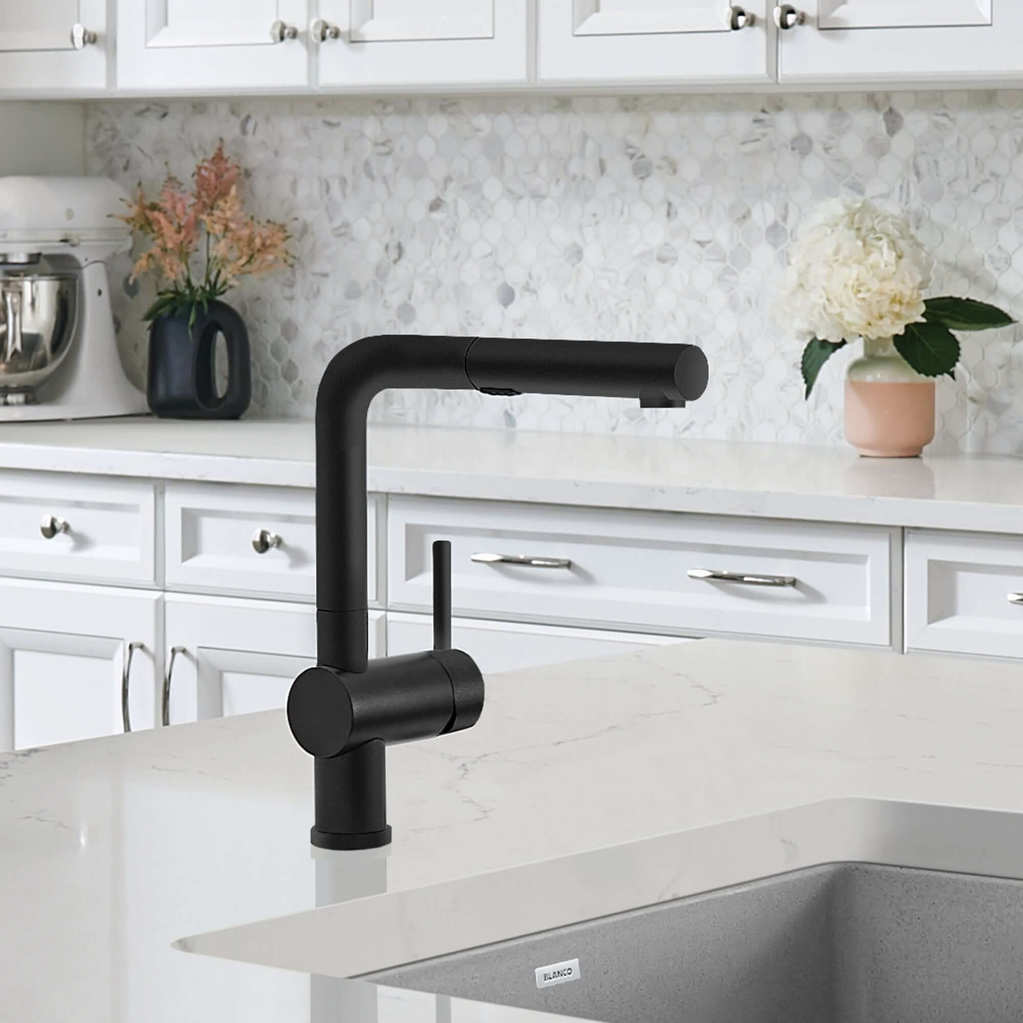 Alternate Image for Blanco Linus 1.5 GPM Brass Kitchen Faucet, Pull-Out, Anthracite, 526367