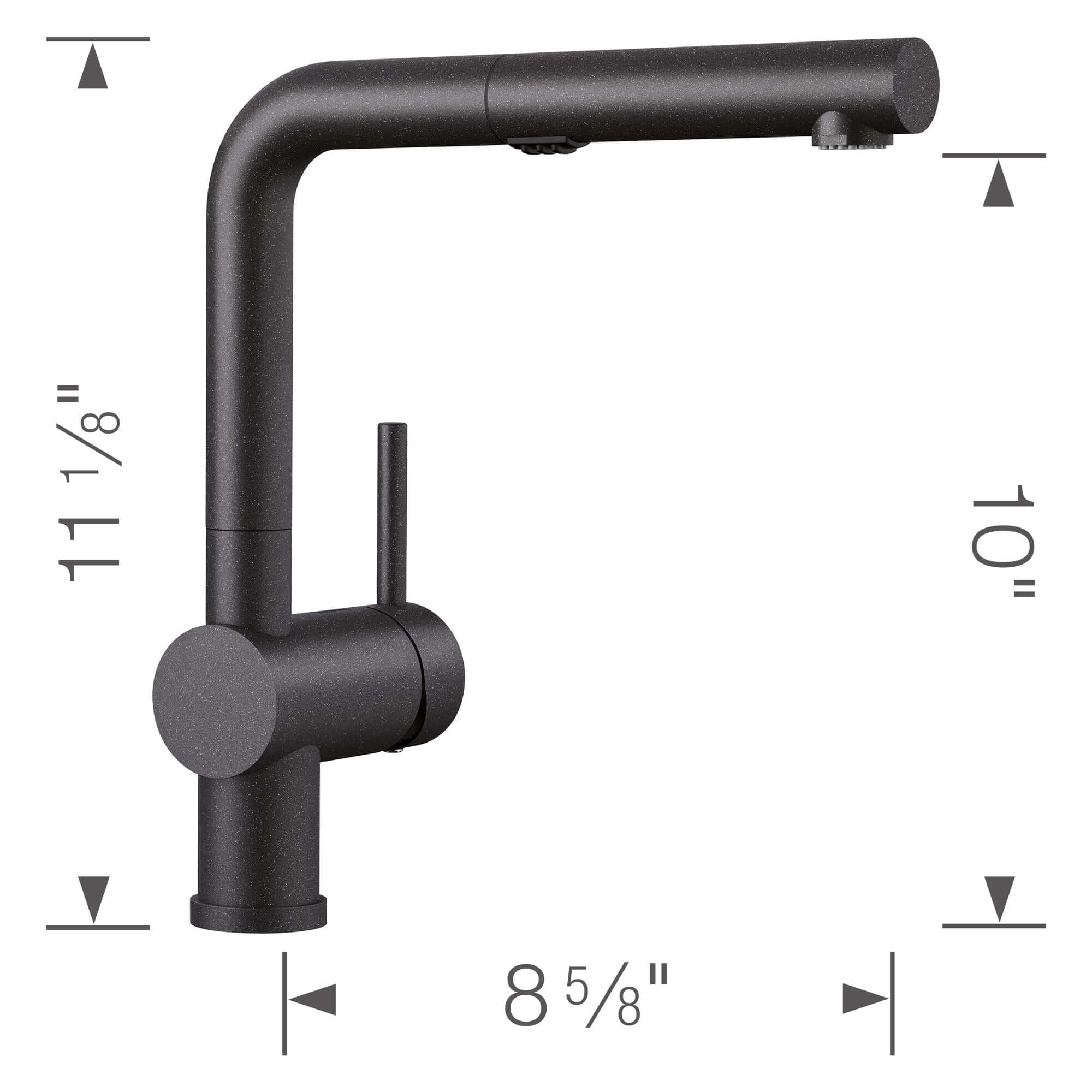 Alternate Image for Blanco Linus 1.5 GPM Brass Kitchen Faucet, Pull-Out, Anthracite, 526367