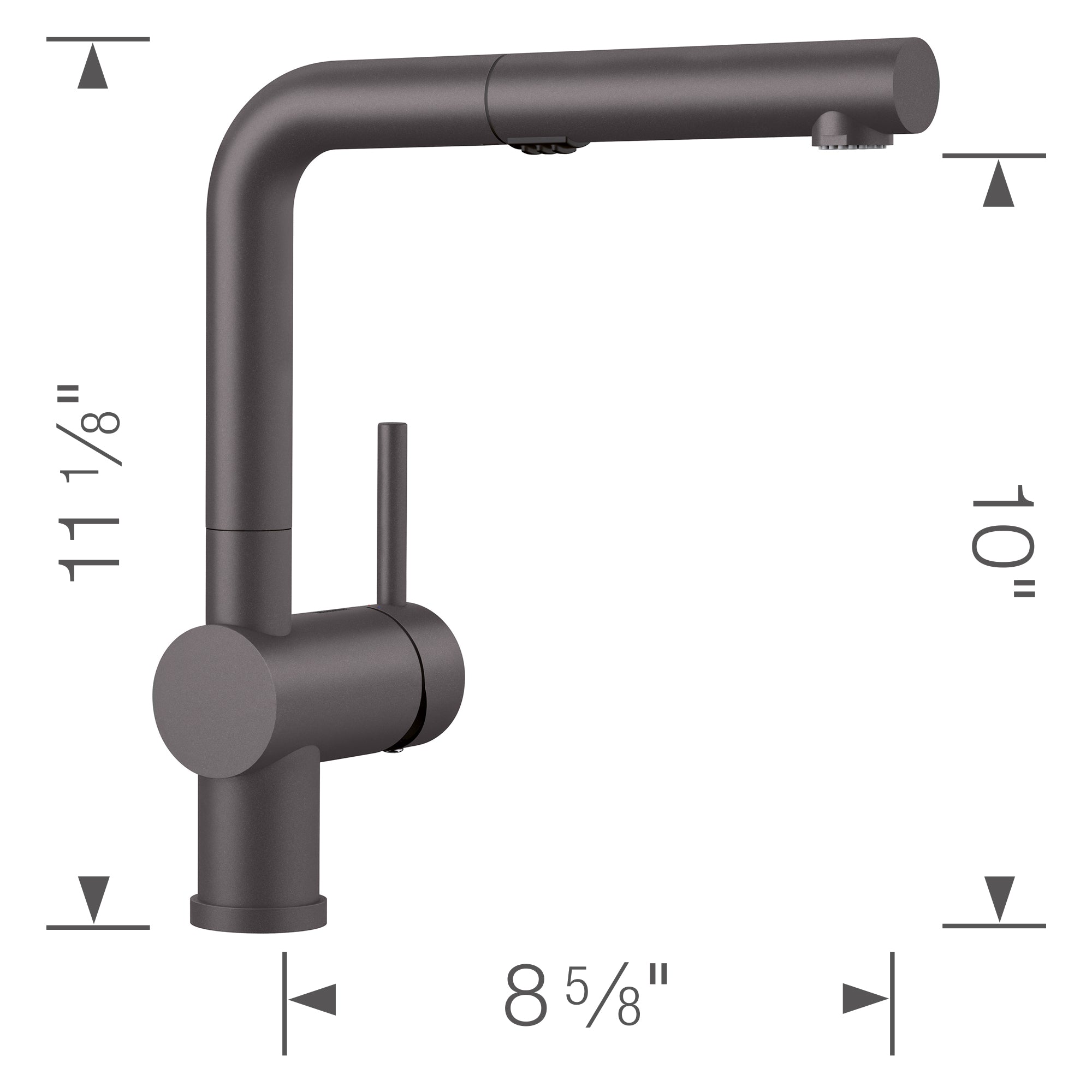 Blanco Linus 1.5 GPM Brass Kitchen Faucet, Pull-Out, Cinder, 526369