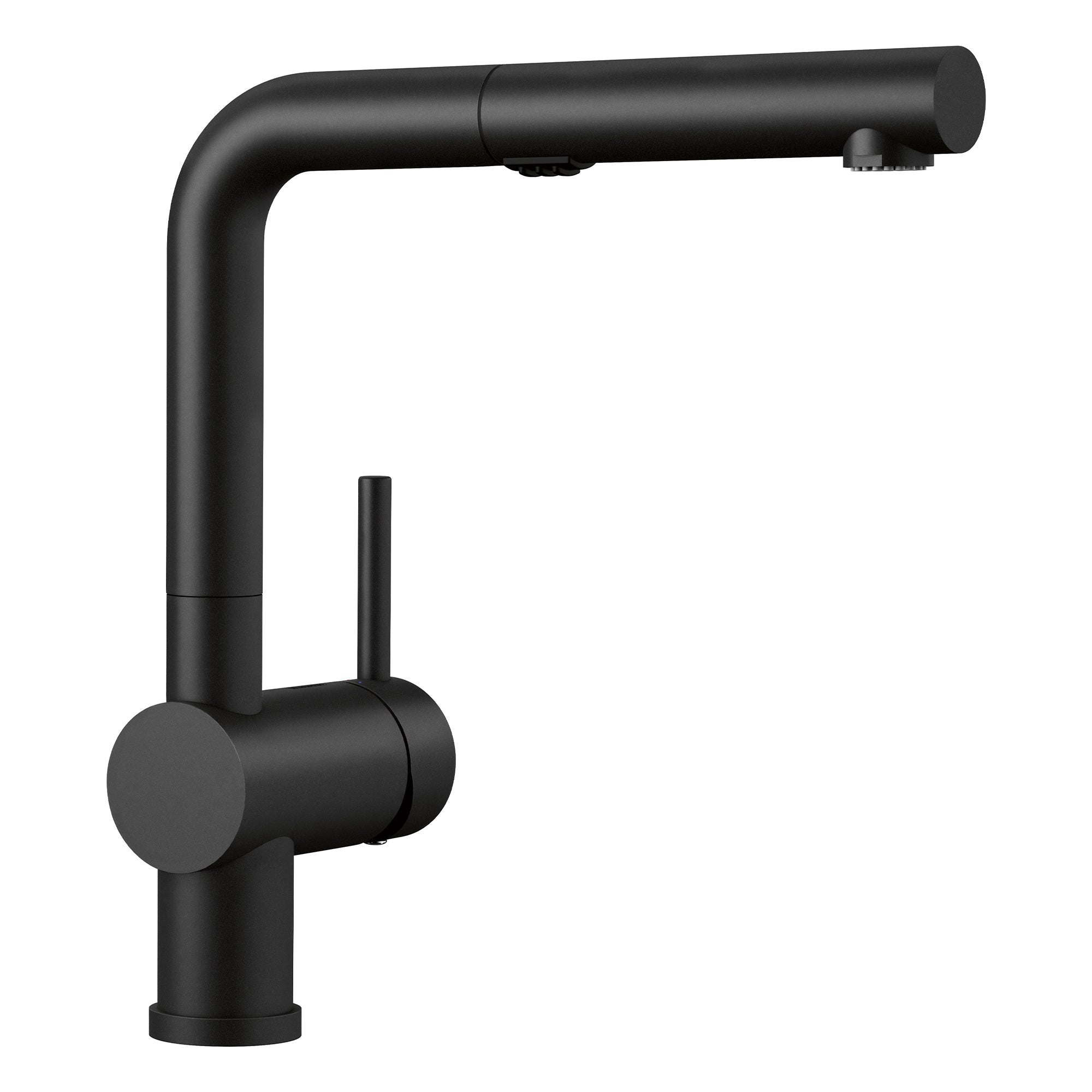 Blanco Linus 1.5 GPM Brass Kitchen Faucet, Pull-Out, Coal Black, 526374