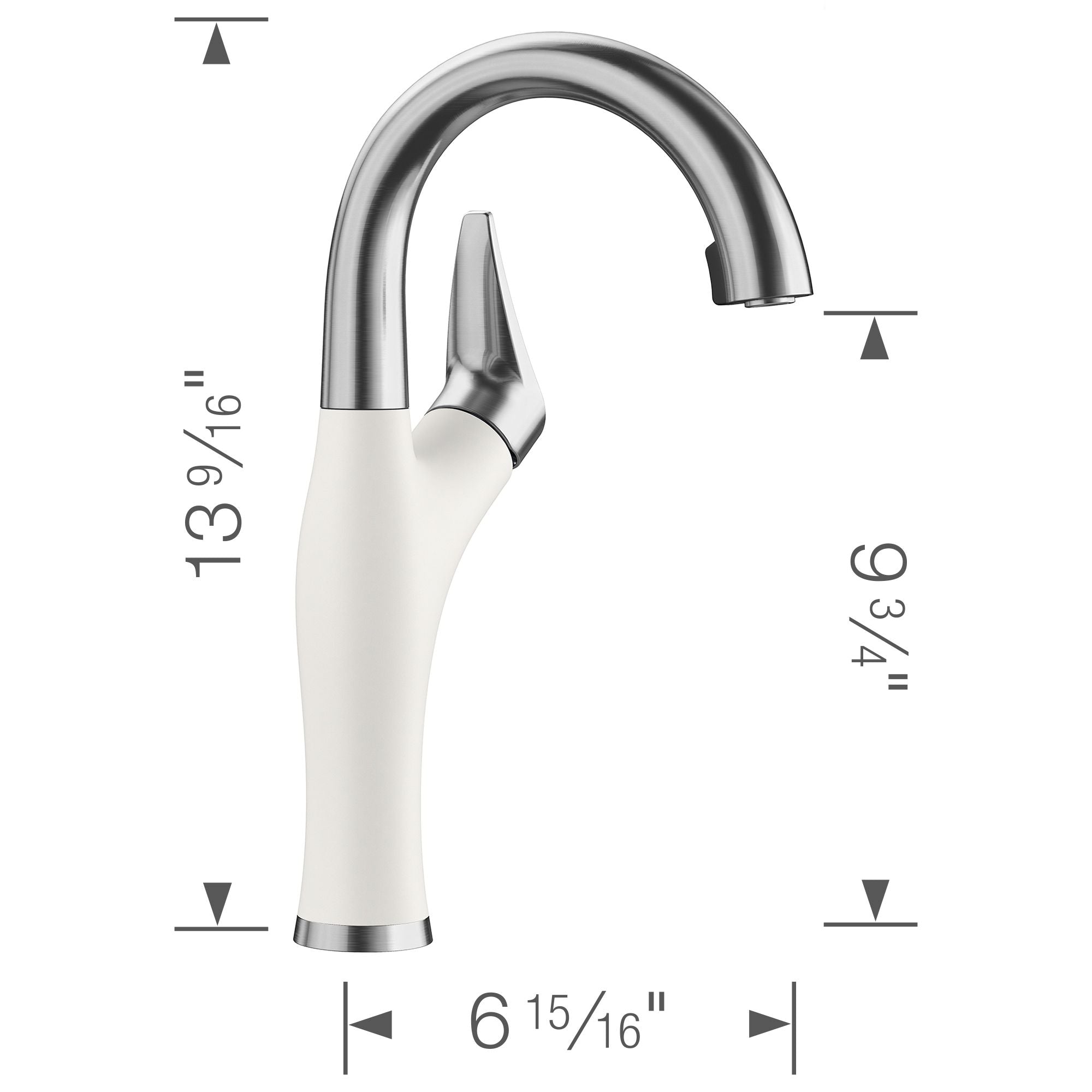 Alternate Image for Blanco Artona 1.5 GPM Brass Bar Faucet, Pull-Down, White/Stainless, 526386