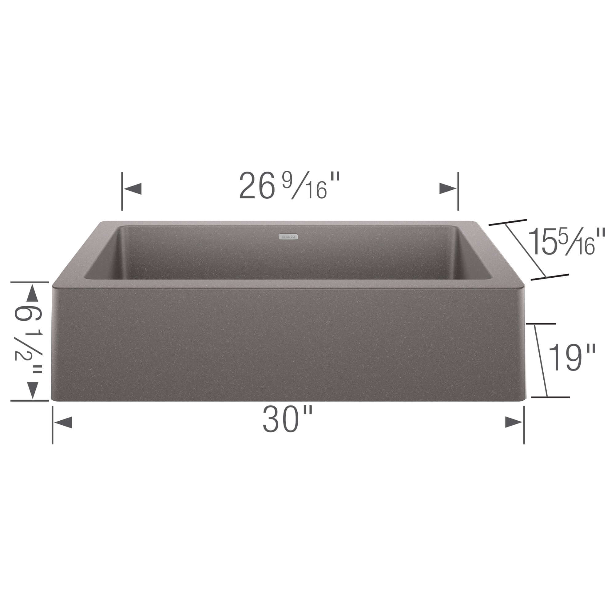 Alternate Image for Blanco Vintera 30" Granite Composite Workstation Farmhouse Sink, Silgranit, Metallic Gray, 526540