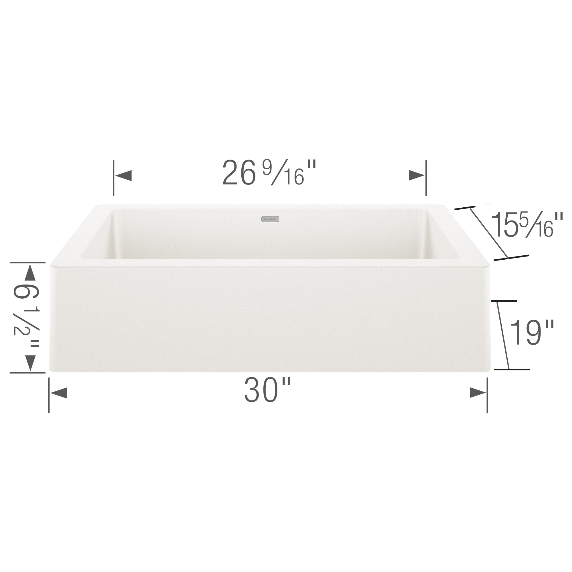 Blanco Vintera 30" Granite Composite Workstation Farmhouse Sink, Silgranit, White, 526541
