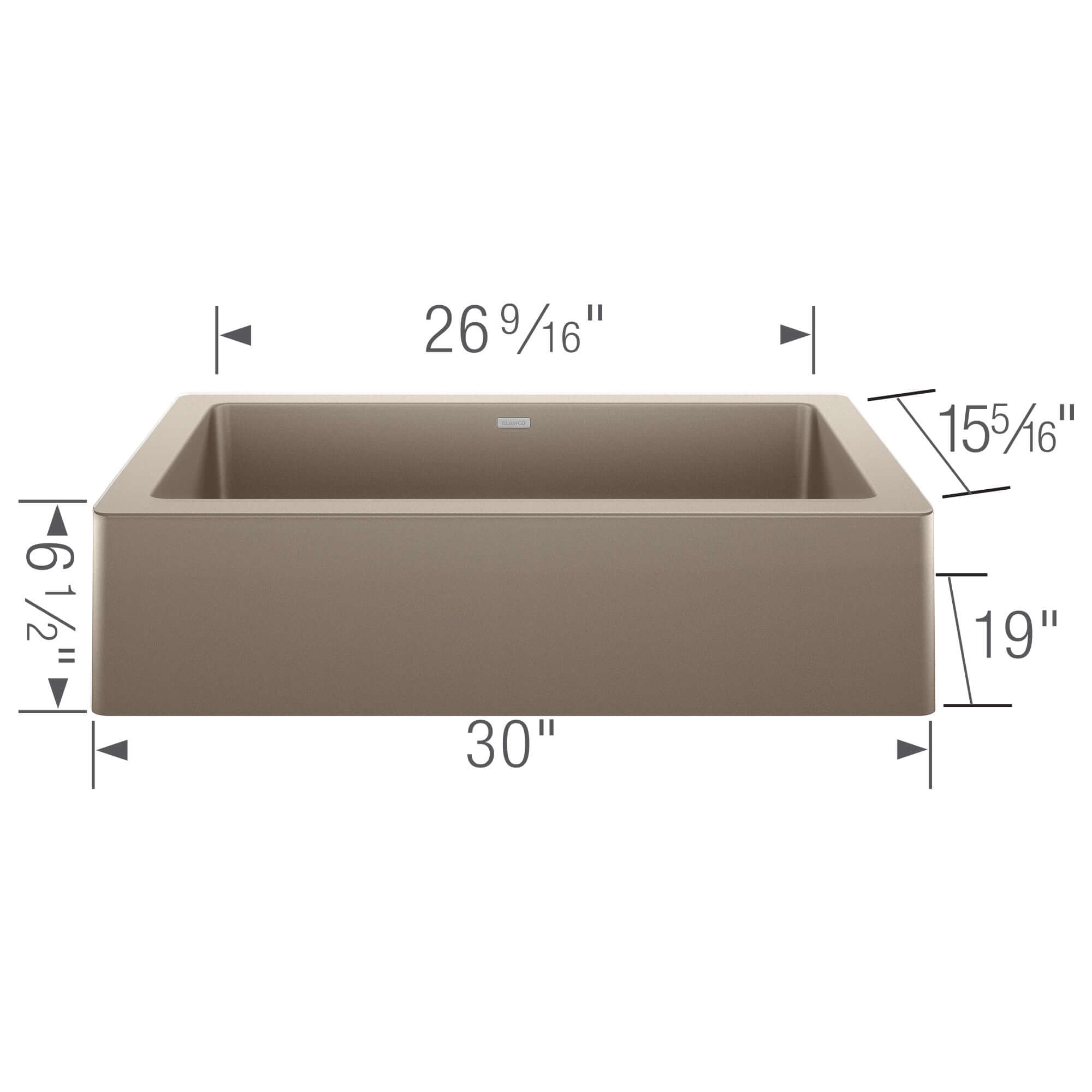 Alternate Image for Blanco Vintera 30" Granite Composite Workstation Farmhouse Sink, Silgranit, Truffle, 526544