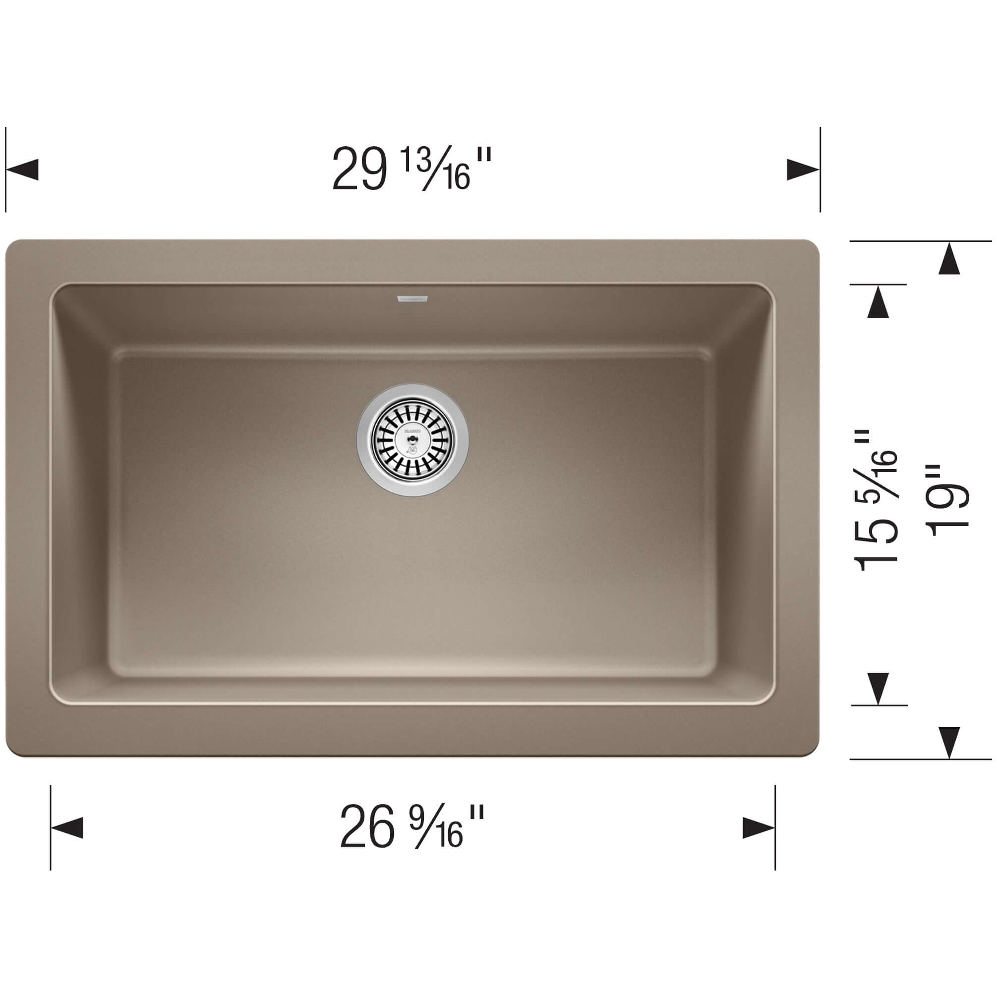Alternate Image for Blanco Vintera 30" Granite Composite Workstation Farmhouse Sink, Silgranit, Truffle, 526544