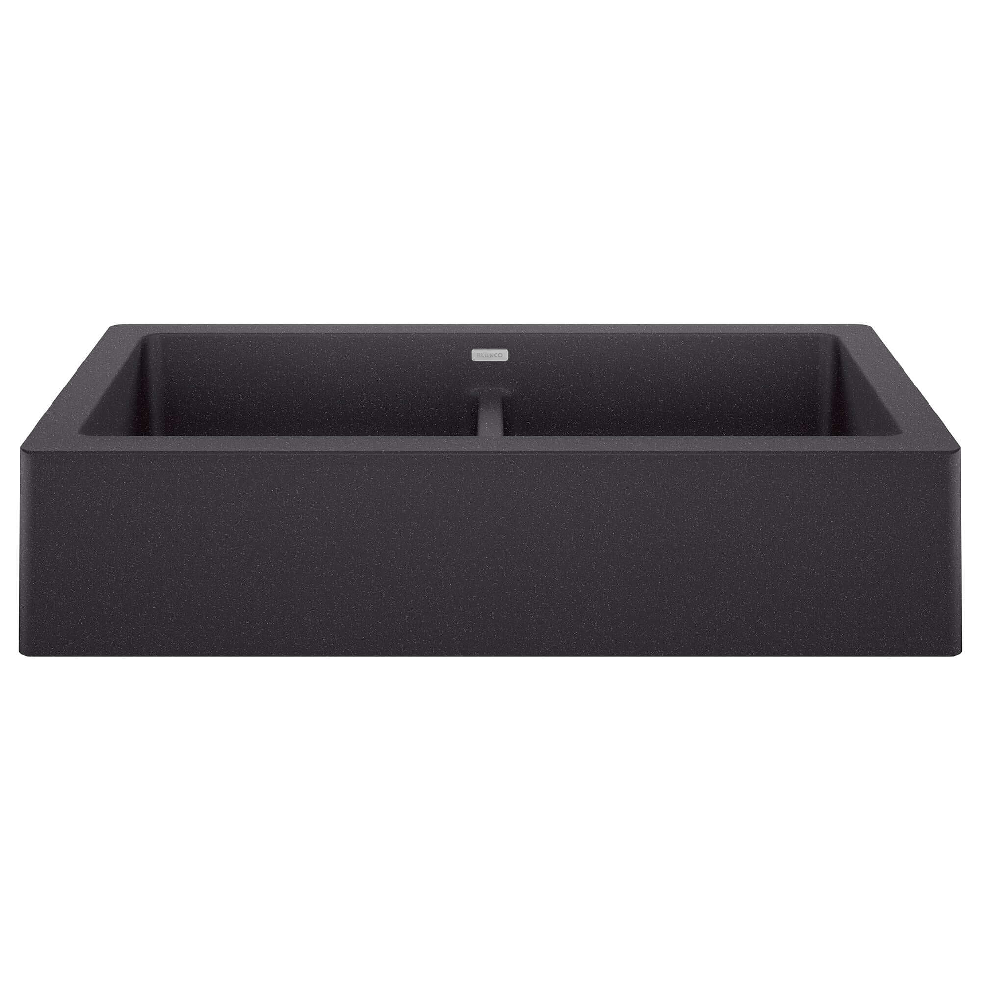 Alternate Image for Blanco Vintera 33" Granite Composite Workstation Farmhouse Sink, Silgranit, 50/50 Double Bowl, Anthracite, 526547