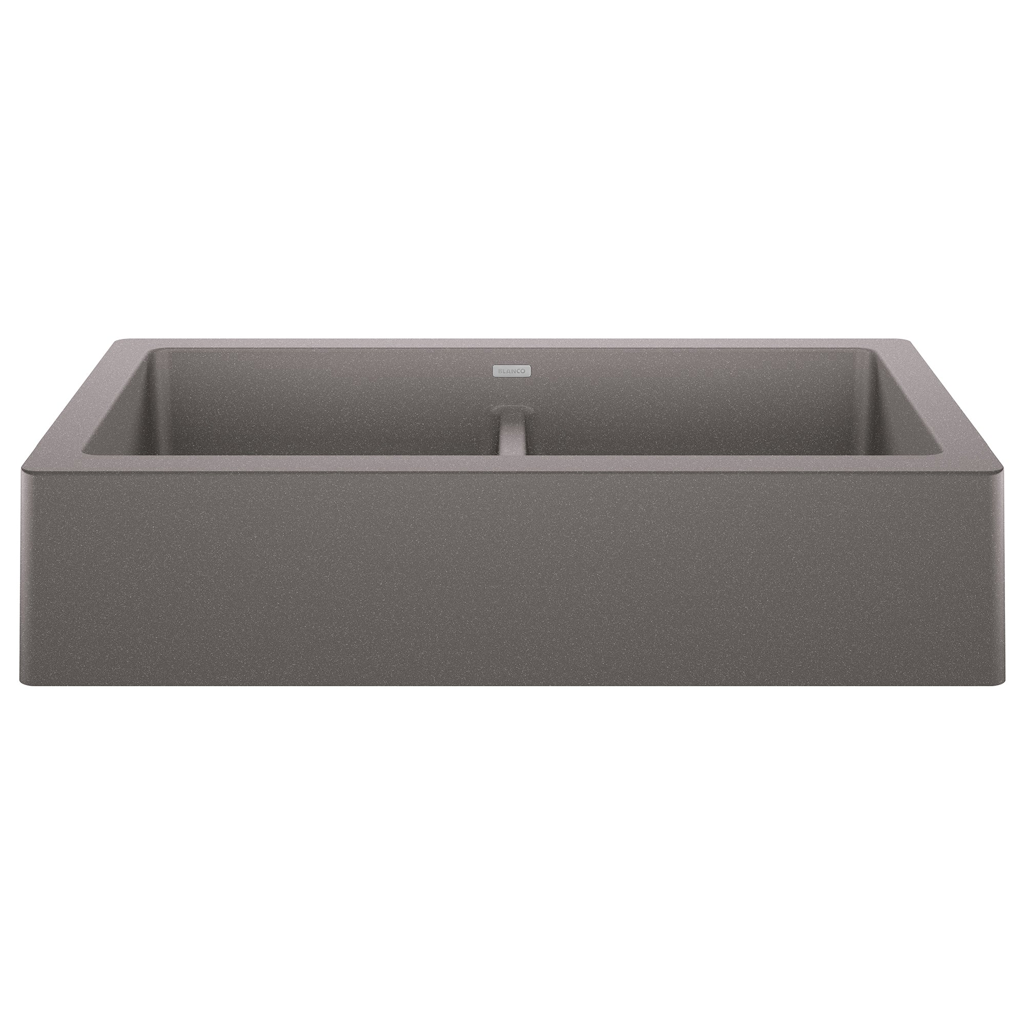 Blanco Vintera 33" Granite Composite Farmhouse Sink, Silgranit, 50/50 Double Bowl, Metallic Gray, 526549