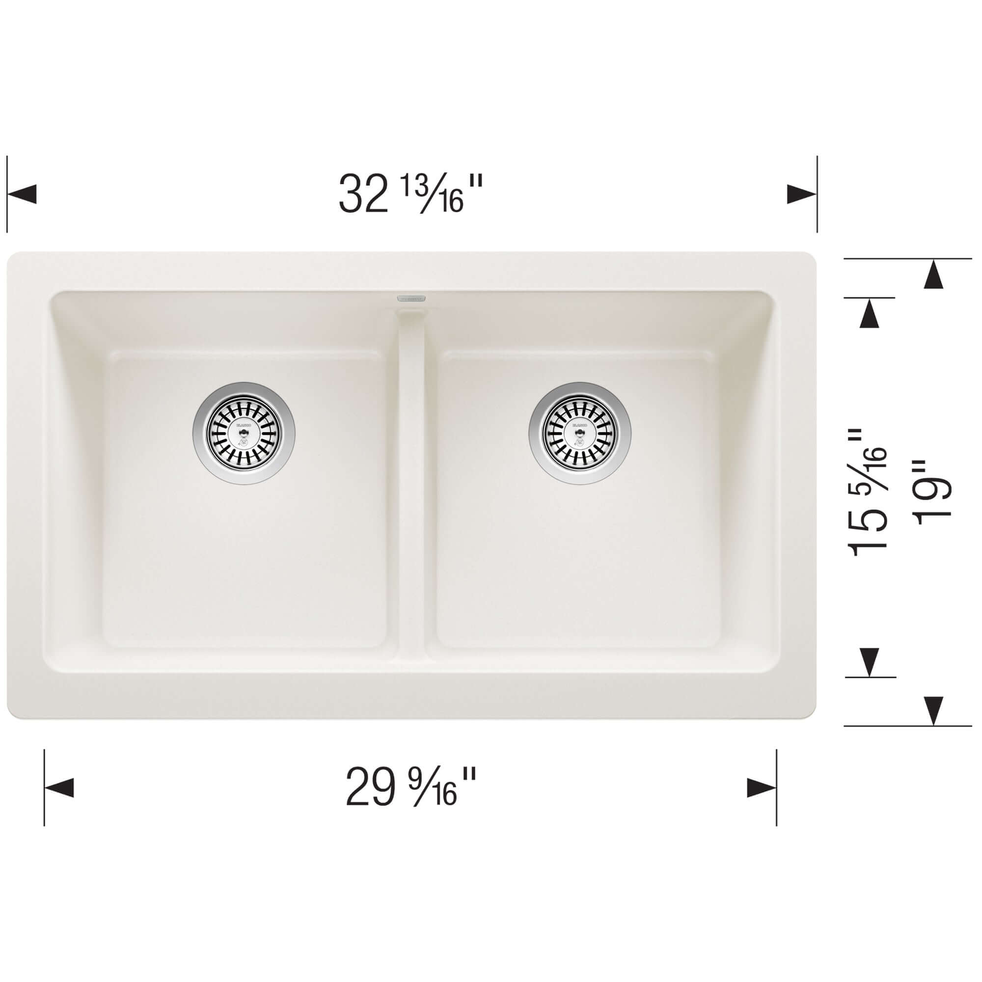 Alternate Image for Blanco Vintera 33" Granite Composite Workstation Farmhouse Sink, Silgranit, 50/50 Double Bowl, White, 526550