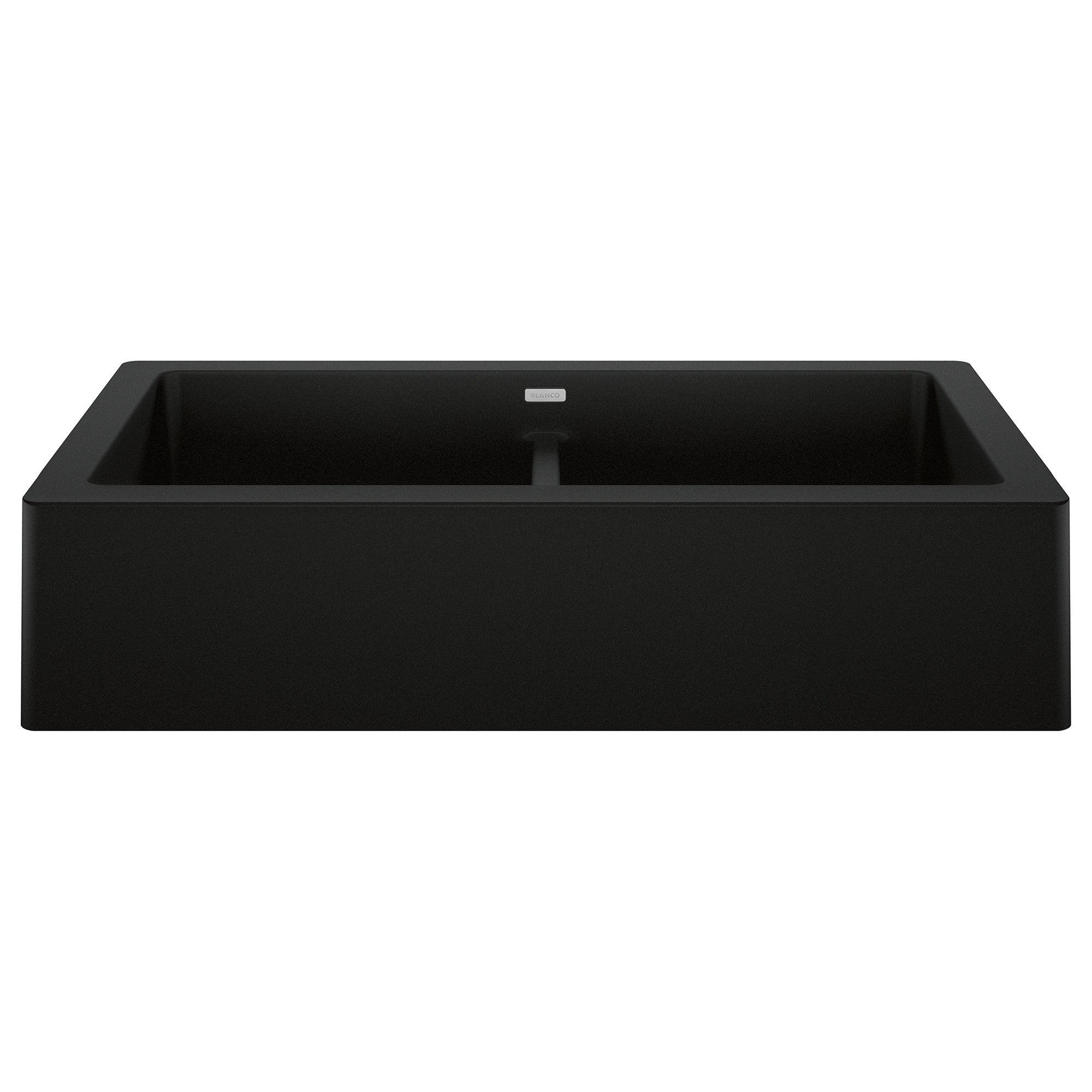 Blanco Vintera 33" Granite Composite Farmhouse Sink, Silgranit, 50/50 Double Bowl, Coal Black, 526554