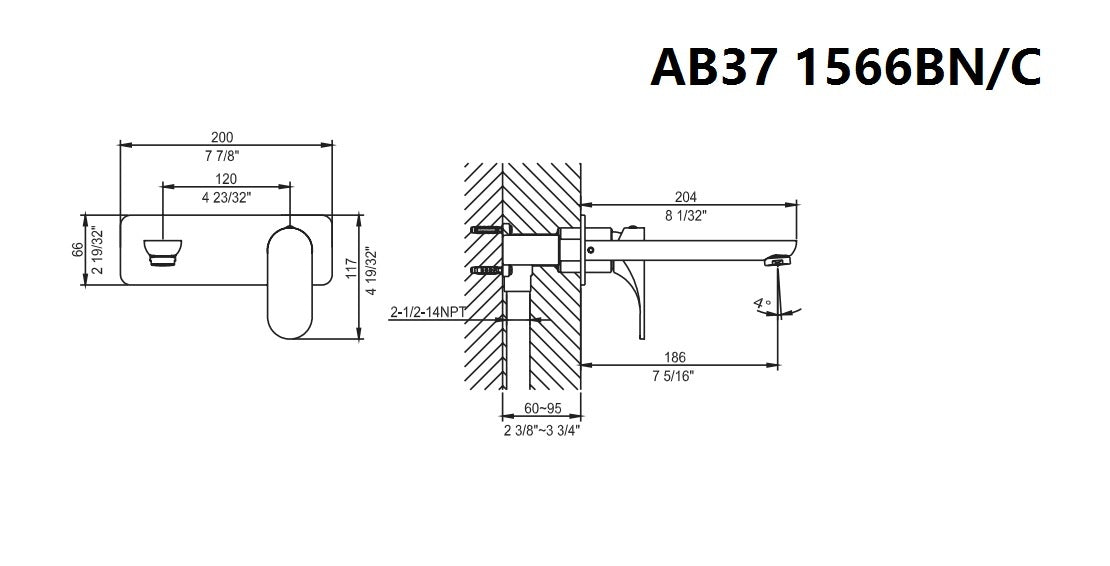 Alternate Image for Dawn 8" 1.2 GPM Bathroom Faucet, Chrome, AB37 1566C