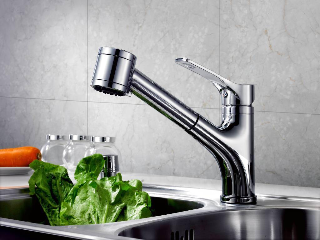 Alternate Image for Dawn 9" 1.8 GPM Pull Out Kitchen Faucet, Brushed Nickel, AB50 3709BN