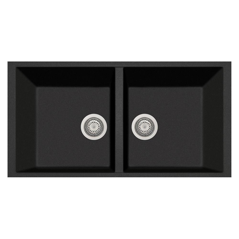 Alternate Image for Latoscana Plados 34" Undermount Double Bowl Kitchen Sink, Black, AM8620ST-44UG