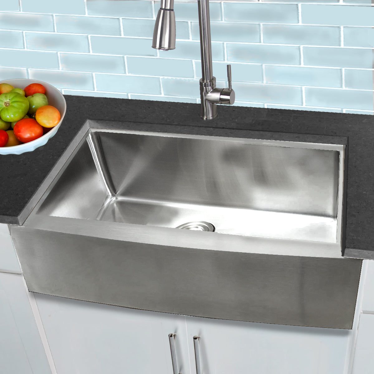 Alternate Image for Nantucket Sinks Pro Series 30" Stainless Steel Farmhouse Sink, 16 Gauge, APRON302010-SR-16
